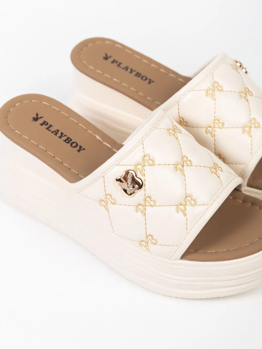 PLAYBOY Women Wedge heels  ST-HS244C120  Latte(WH) PLAYBOY Women Wedge heels  ST-HS244C120  Latte(WH)