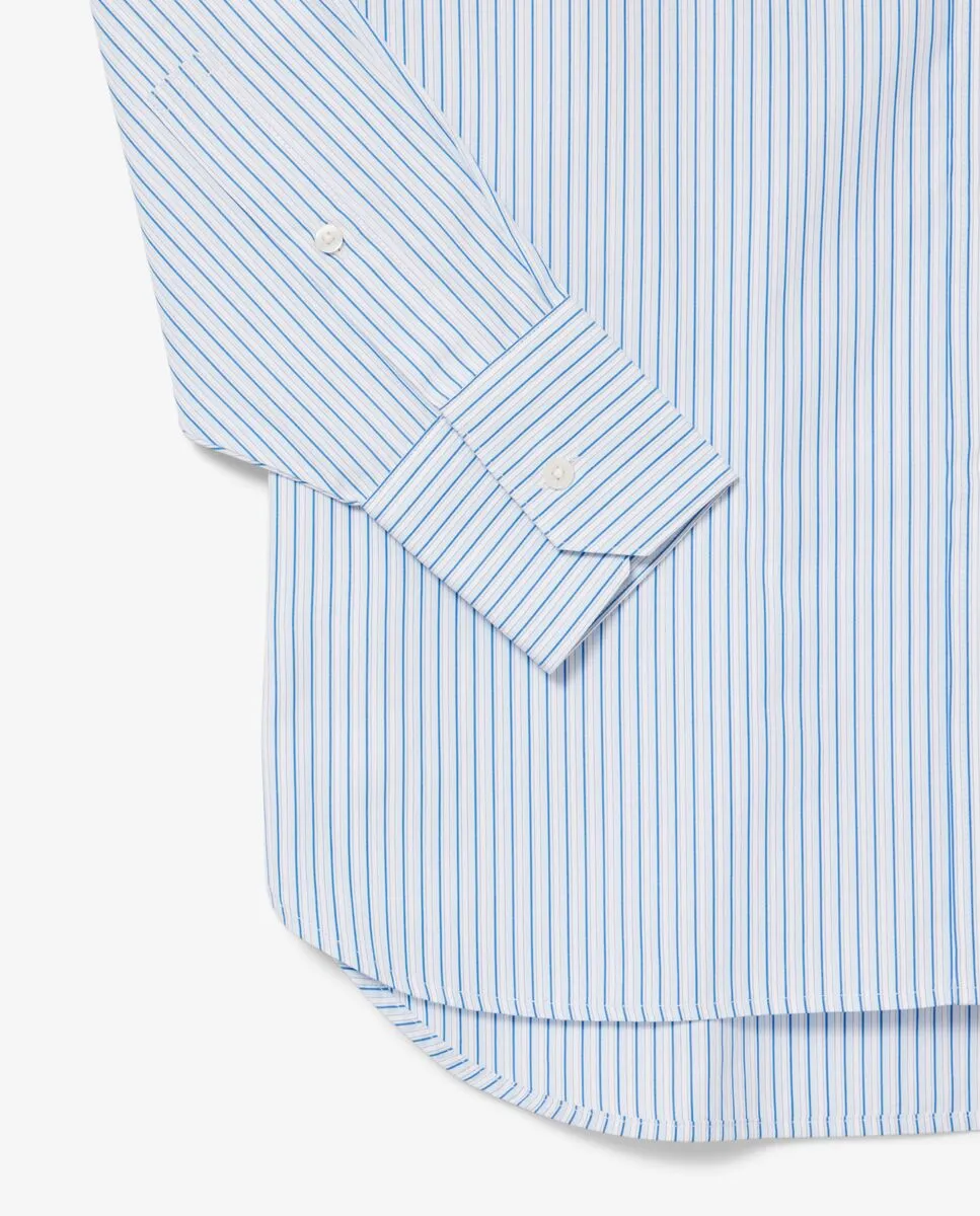 LACOSTE Oversized Cotton Poplin Shirt Blue LACOSTE Oversized Cotton Poplin Shirt Blue