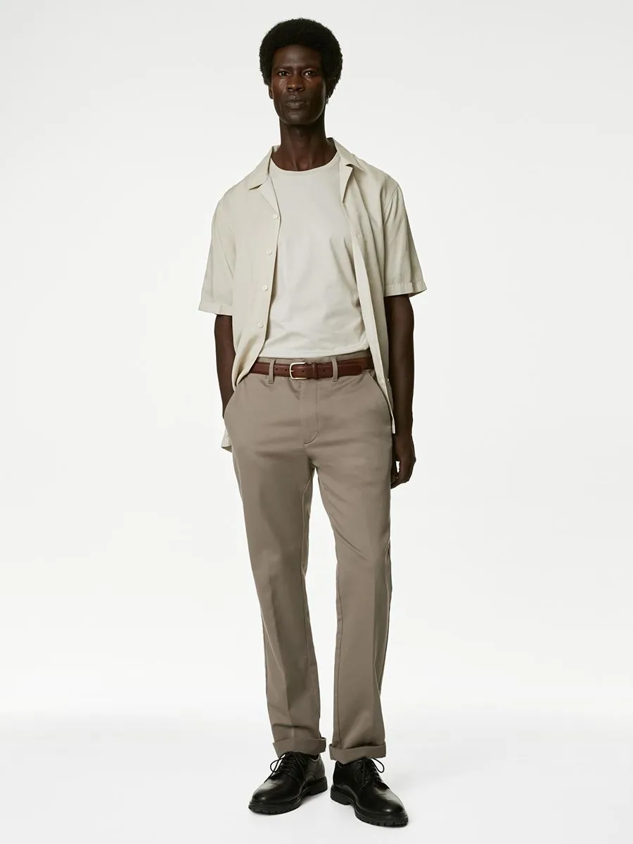 MARKS & SPENCER Men Chino Pants Regular Fit Italian Stretch Onyx