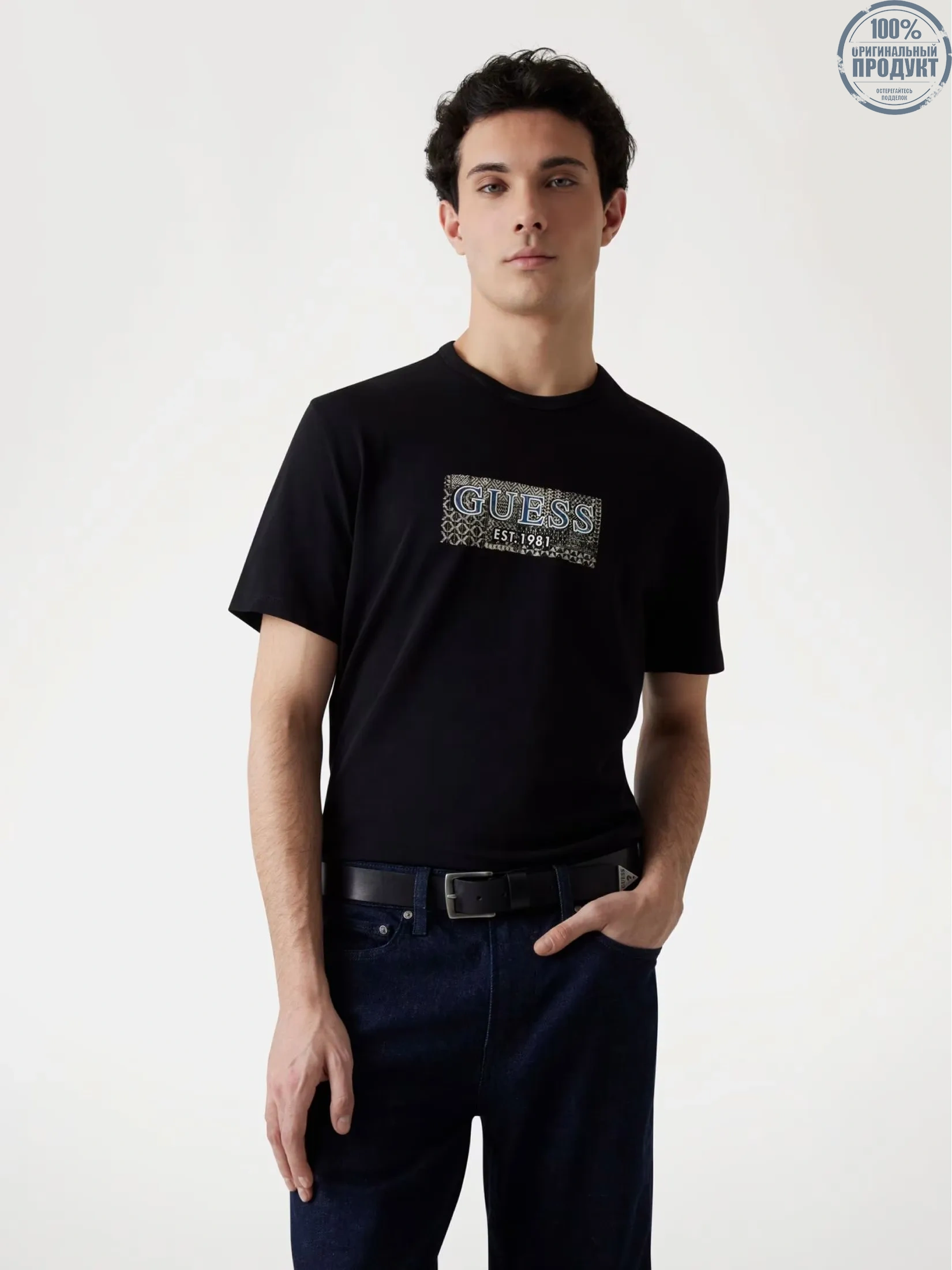 GUESS GUESS MEN Front Logo  T-Shirt  M5GI19J1314  -  Black GUESS GUESS MEN Front Logo  T-Shirt  M5GI19J1314  -  Black