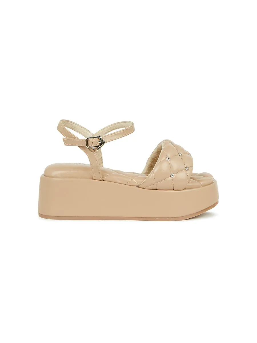 SHU WOMEN  PALETTE SOFT 2" LUCKY DIAMONDS ANKLE STRAP WEDGES - BEIGE SHU WOMEN  PALETTE SOFT 2" LUCKY DIAMONDS ANKLE STRAP WEDGES - BEIGE