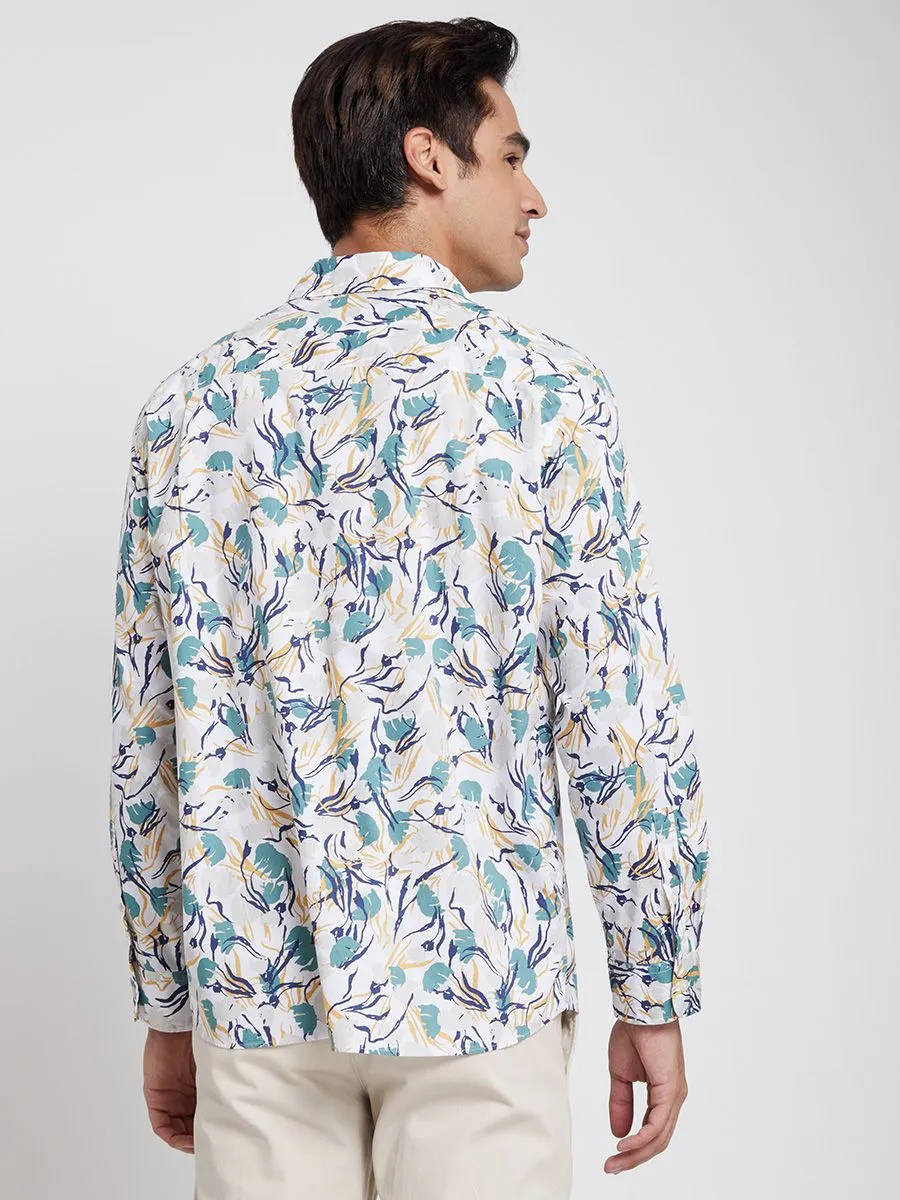 ALUMNUS Men Shirts Long Sleeves Printed Green