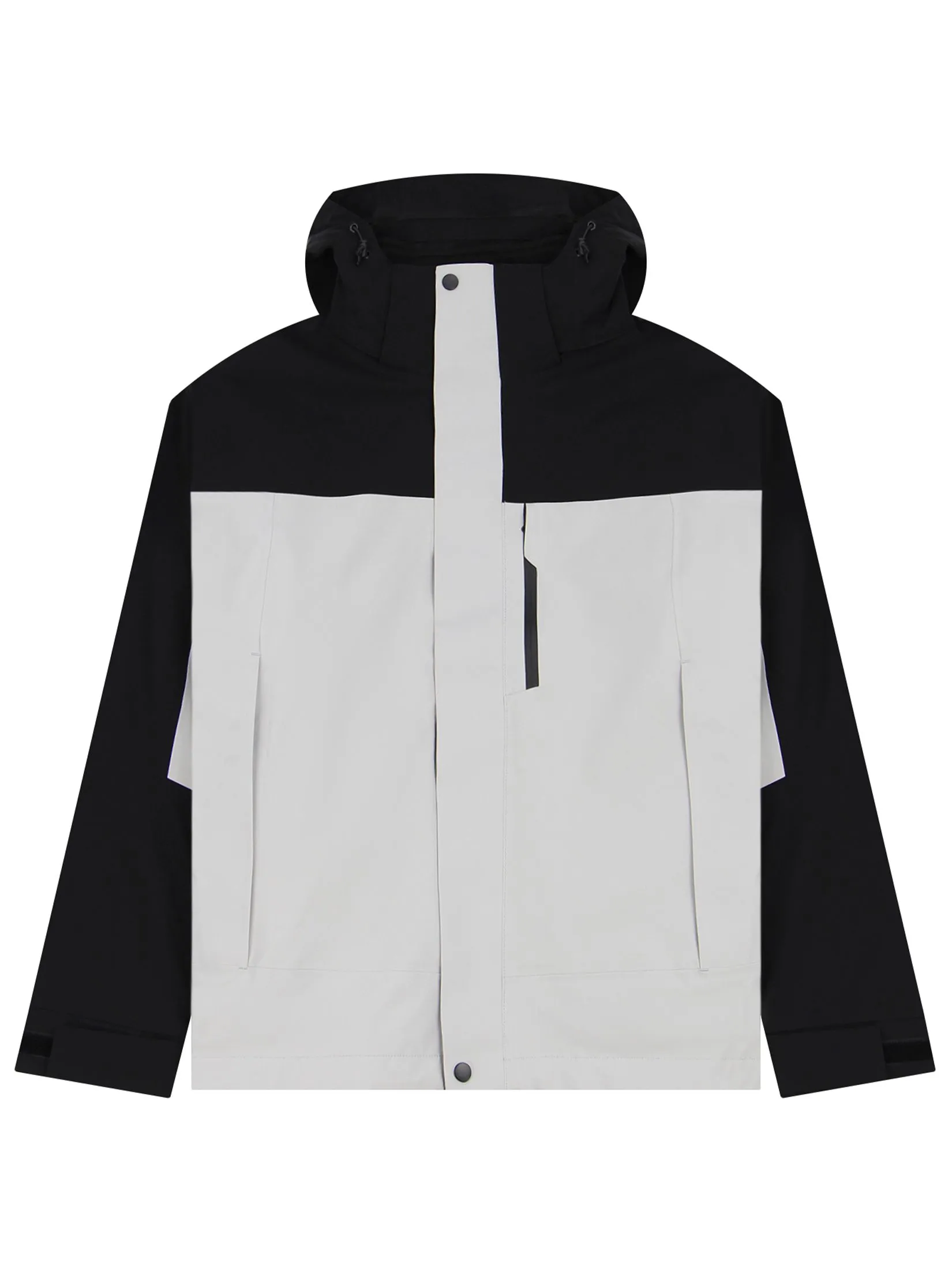GIORDANO Men's 3-in-1 Fleece Hooded Jacket (G-Motion) Silvery Moon x Black GIORDANO Men's 3-in-1 Fleece Hooded Jacket (G-Motion) Silvery Moon x Black