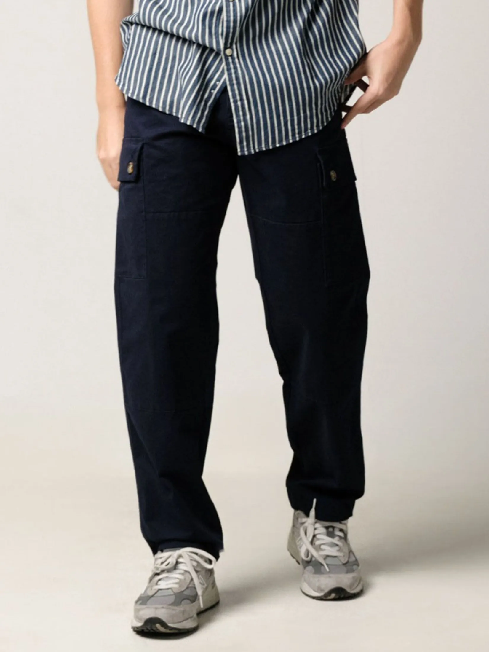 Era-won Men's Cargo trousers straight relaxed fit Navy Blue Era-won Men's Cargo trousers straight relaxed fit Navy Blue