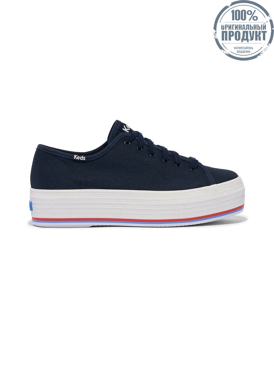 KEDS Women Triple Up Canvas Bottom Foxing Stripe Blue KEDS Women Triple Up Canvas Bottom Foxing Stripe Blue