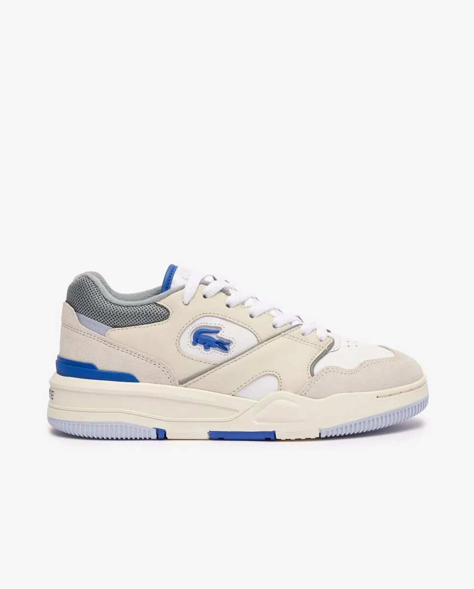 LACOSTE White Women’s Lineset Contrasted Collar Leather Trainers LACOSTE White Women’s Lineset Contrasted Collar Leather Trainers