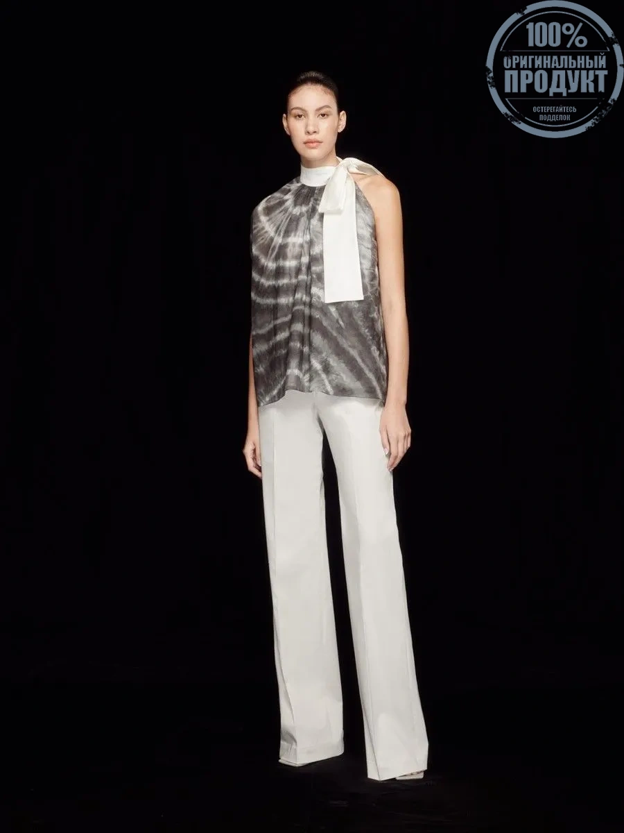 ASAVA (SS24) Tie-dye One-shoulder Bow Women Blouse Black ASAVA (SS24) Tie-dye One-shoulder Bow Women Blouse Black