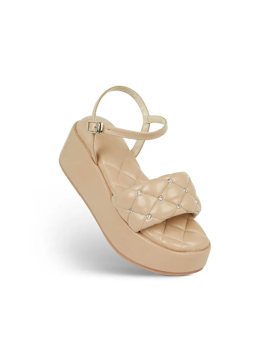 SHU WOMEN  PALETTE SOFT 2" LUCKY DIAMONDS ANKLE STRAP WEDGES - BEIGE SHU WOMEN  PALETTE SOFT 2" LUCKY DIAMONDS ANKLE STRAP WEDGES - BEIGE