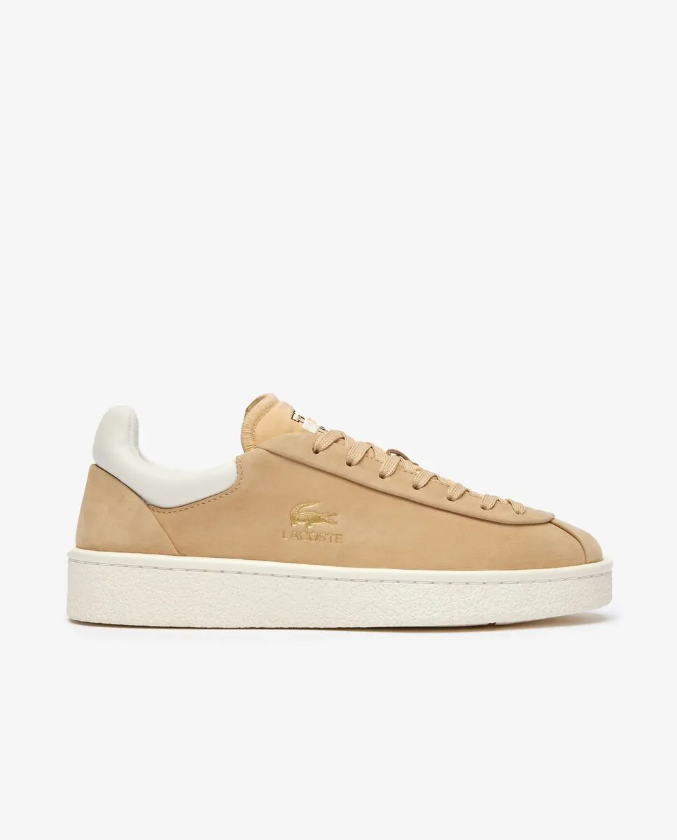 LACOSTE Women’s Baseshot Premium Leather Trainers BEIGE LACOSTE Women’s Baseshot Premium Leather Trainers BEIGE