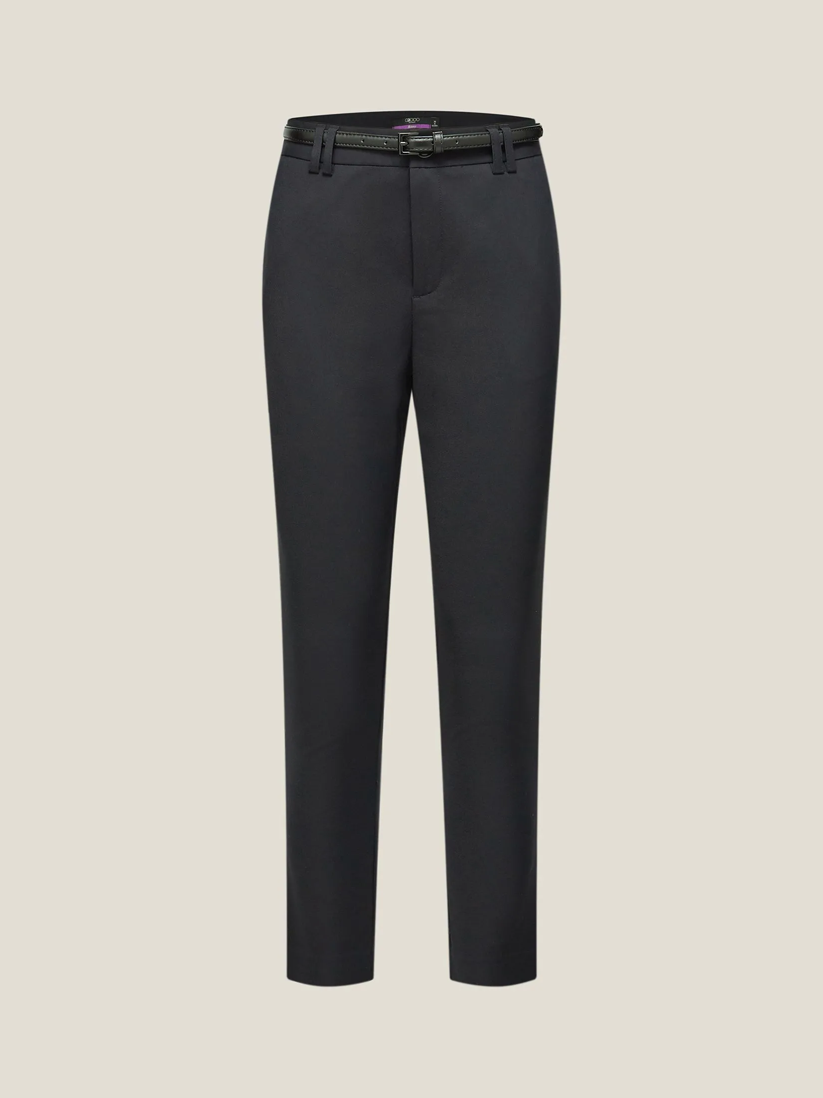 G2000 Women Clothing Cotton Blend Cropped Skinny Casual Pants With Belt Cropped Skinny Shape - Black G2000 Women Clothing Cotton Blend Cropped Skinny Casual Pants With Belt Cropped Skinny Shape - Black