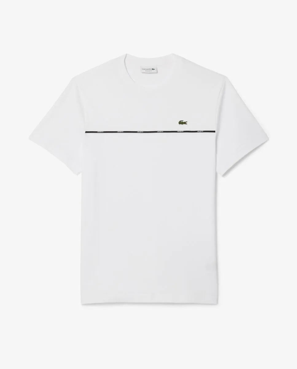 LACOSTE Regular Fit Lacoste Trim T-Shirt White LACOSTE Regular Fit Lacoste Trim T-Shirt White