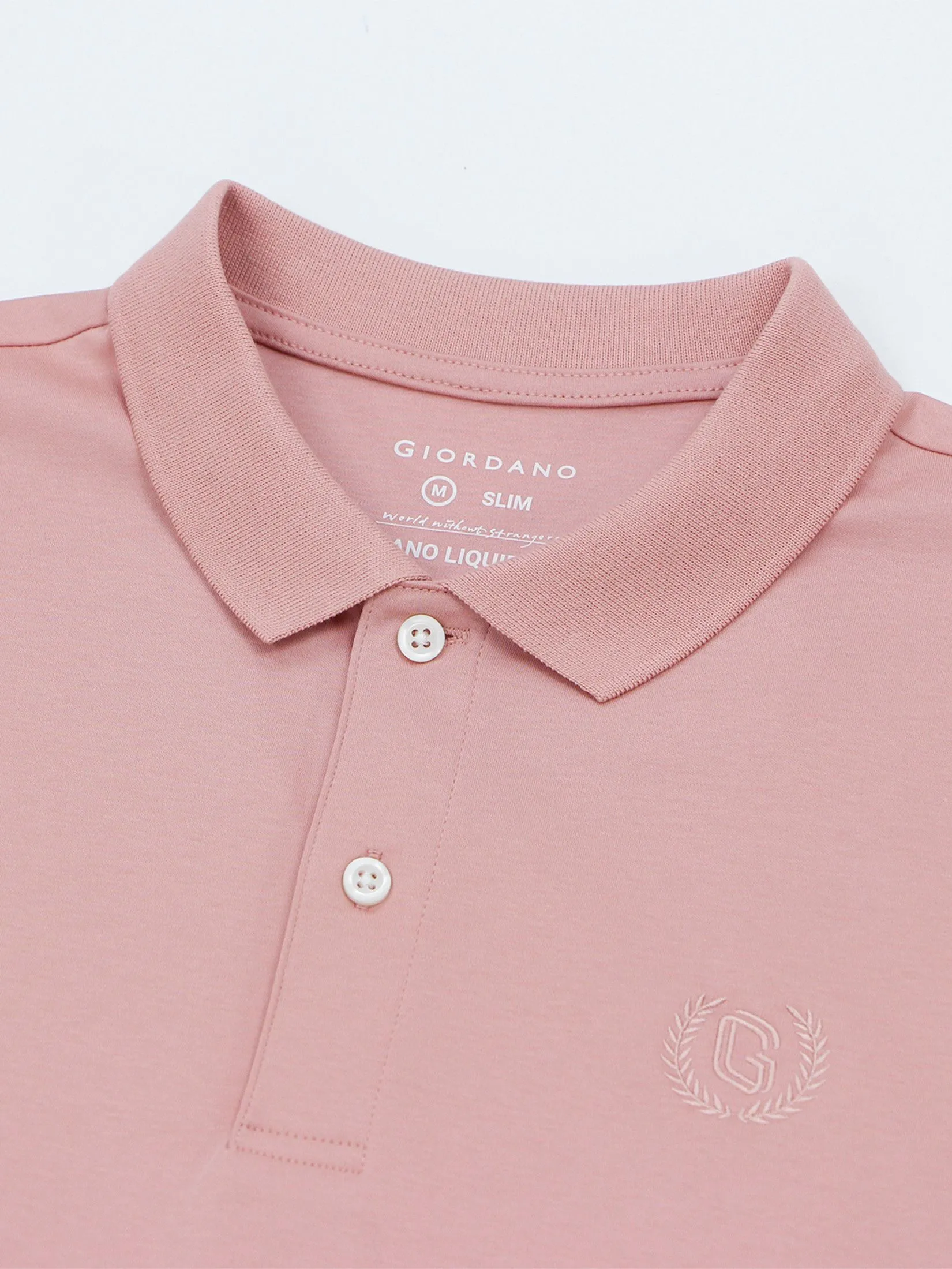 GIORDANO Men's Slim Interlock Polo (Liquid Touch) Rose Tan GIORDANO Men's Slim Interlock Polo (Liquid Touch) Rose Tan