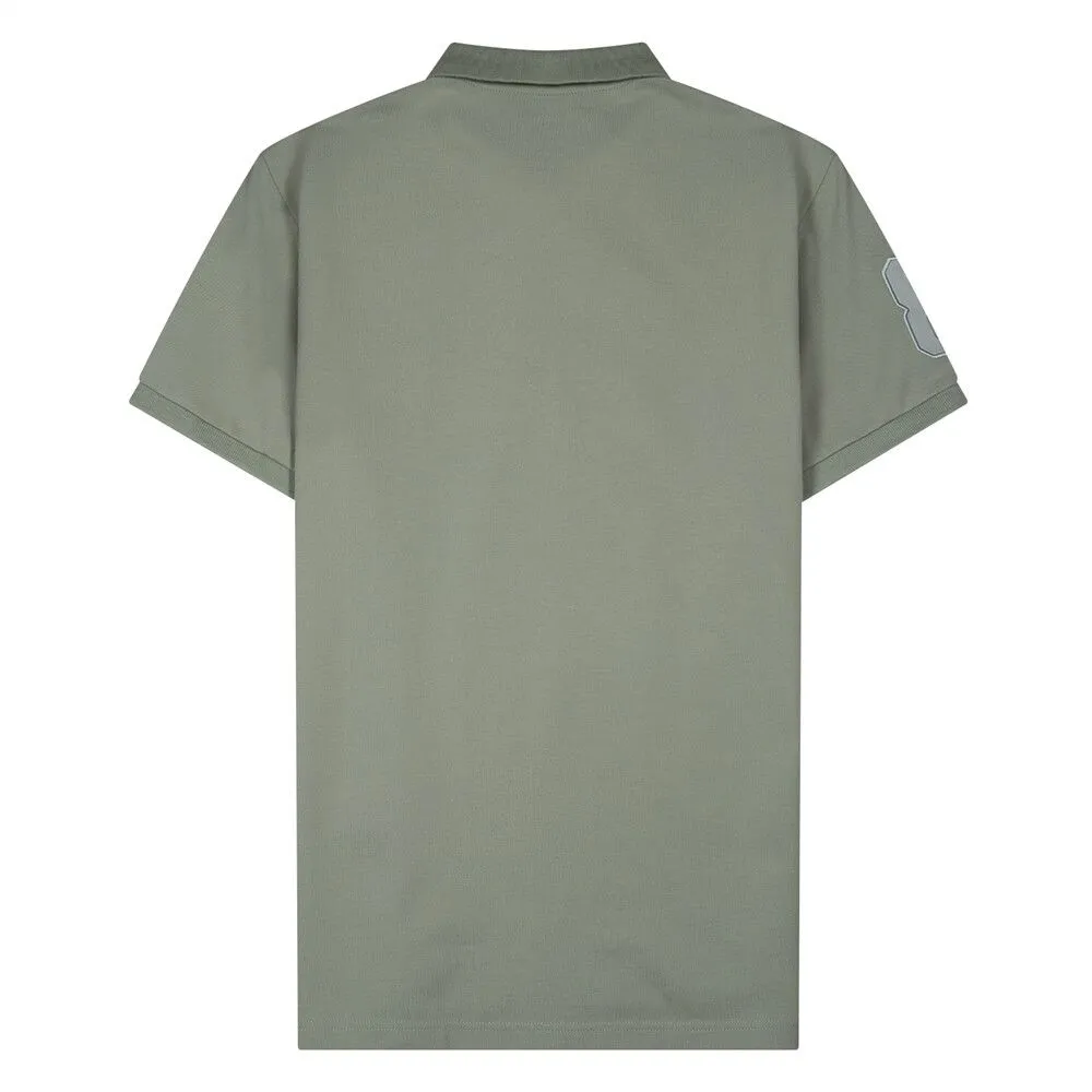 GIORDANO Green Men's 3D Lion Cotton Lycra Pique Polo GIORDANO Green Men's 3D Lion Cotton Lycra Pique Polo