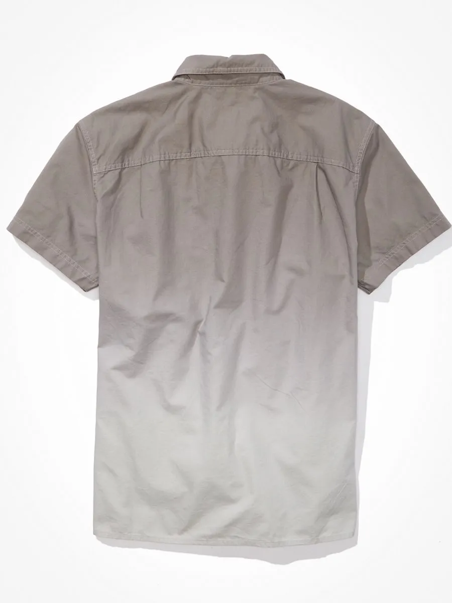 American Eagle MEN SS OXFORD STEEL GREY DIP DYE 007 LIGHT FADED GRAY American Eagle MEN SS OXFORD STEEL GREY DIP DYE 007 LIGHT FADED GRAY