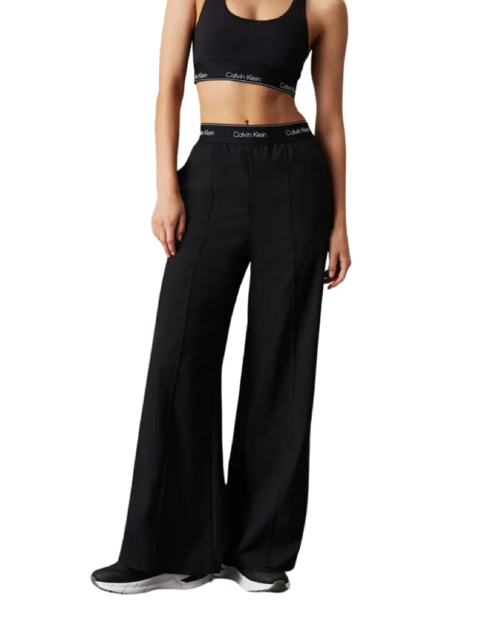 CALVIN KLEIN Women s Wide Leg Track Pant Black CALVIN KLEIN Women s Wide Leg Track Pant Black