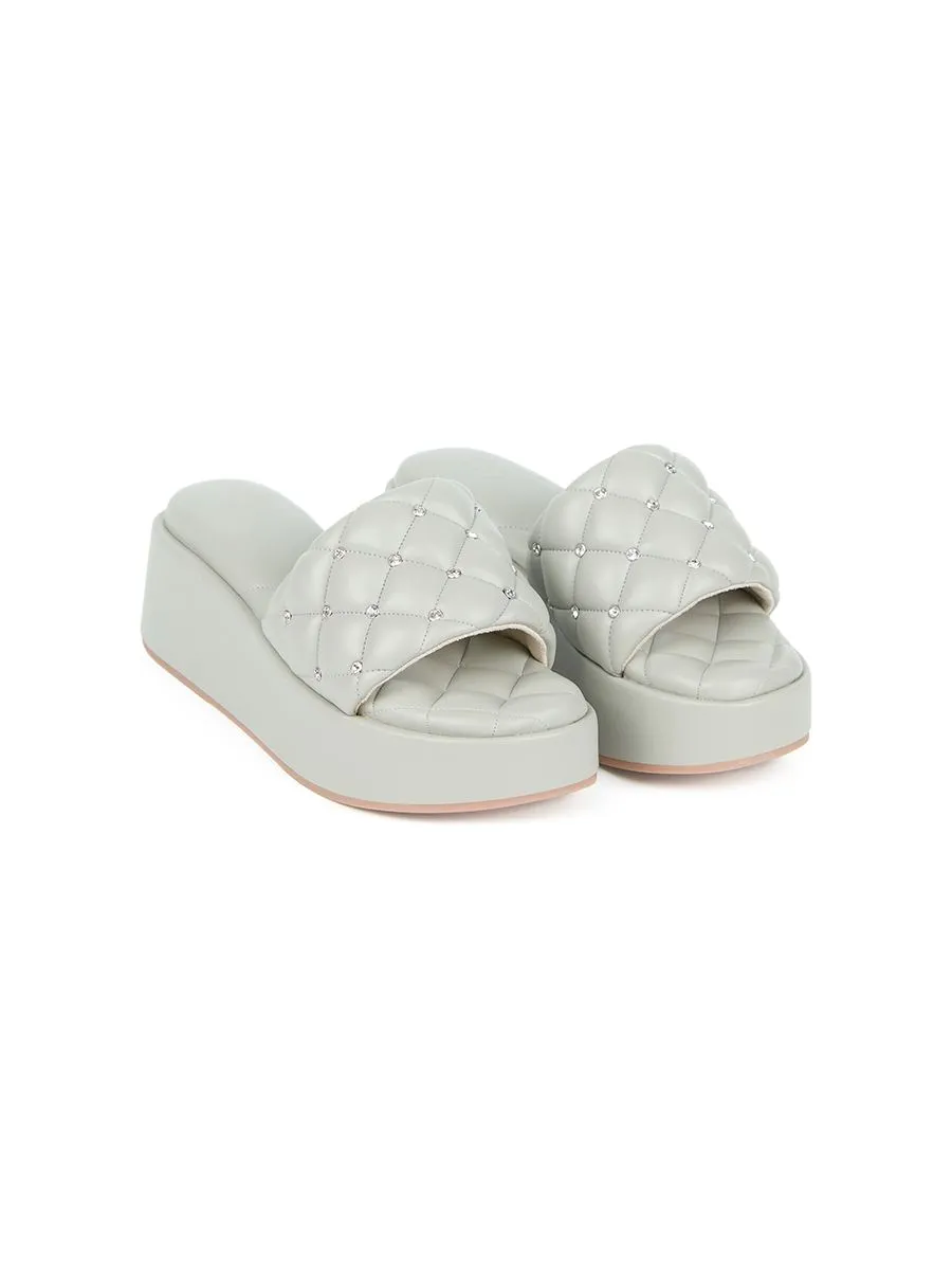 SHU WOMEN  PALETTE SOFT 2" LUCKY DIAMONDS WEDGES - GREY SHU WOMEN  PALETTE SOFT 2" LUCKY DIAMONDS WEDGES - GREY