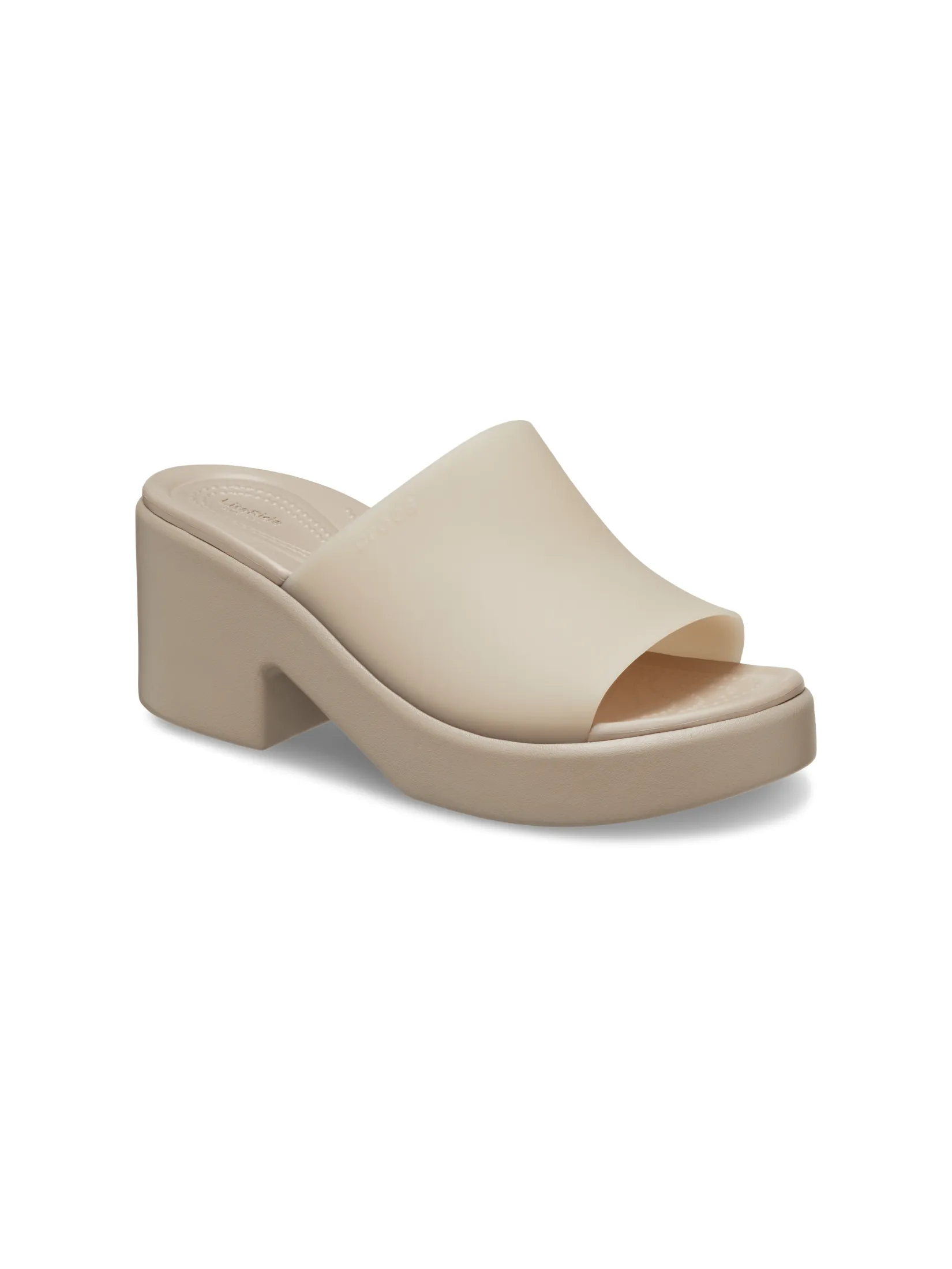 CROCS WOMEN'S  BROOKLYN FROSTED SLIDE HEEL - TAUPE CROCS WOMEN'S  BROOKLYN FROSTED SLIDE HEEL - TAUPE
