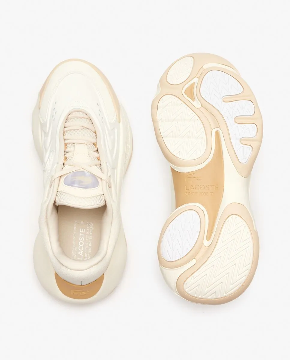 LACOSTE Women’s Aceline Trainers White/Light Brown LACOSTE Women’s Aceline Trainers White/Light Brown
