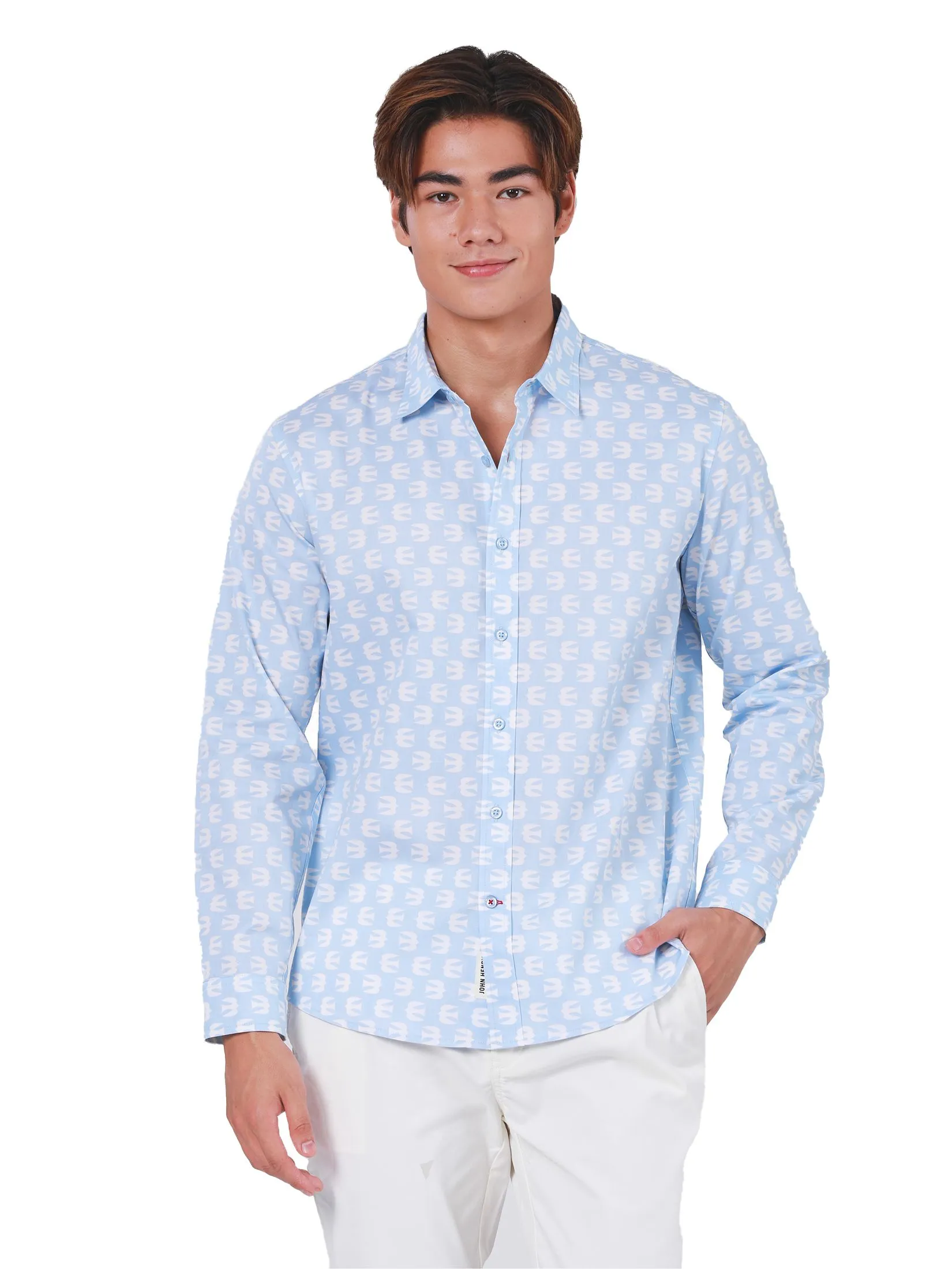 JOHN HENRY Men's Long Sleeves Shirts (Regular Fit) REJUVENATE VACATION Blue JOHN HENRY Men's Long Sleeves Shirts (Regular Fit) REJUVENATE VACATION Blue