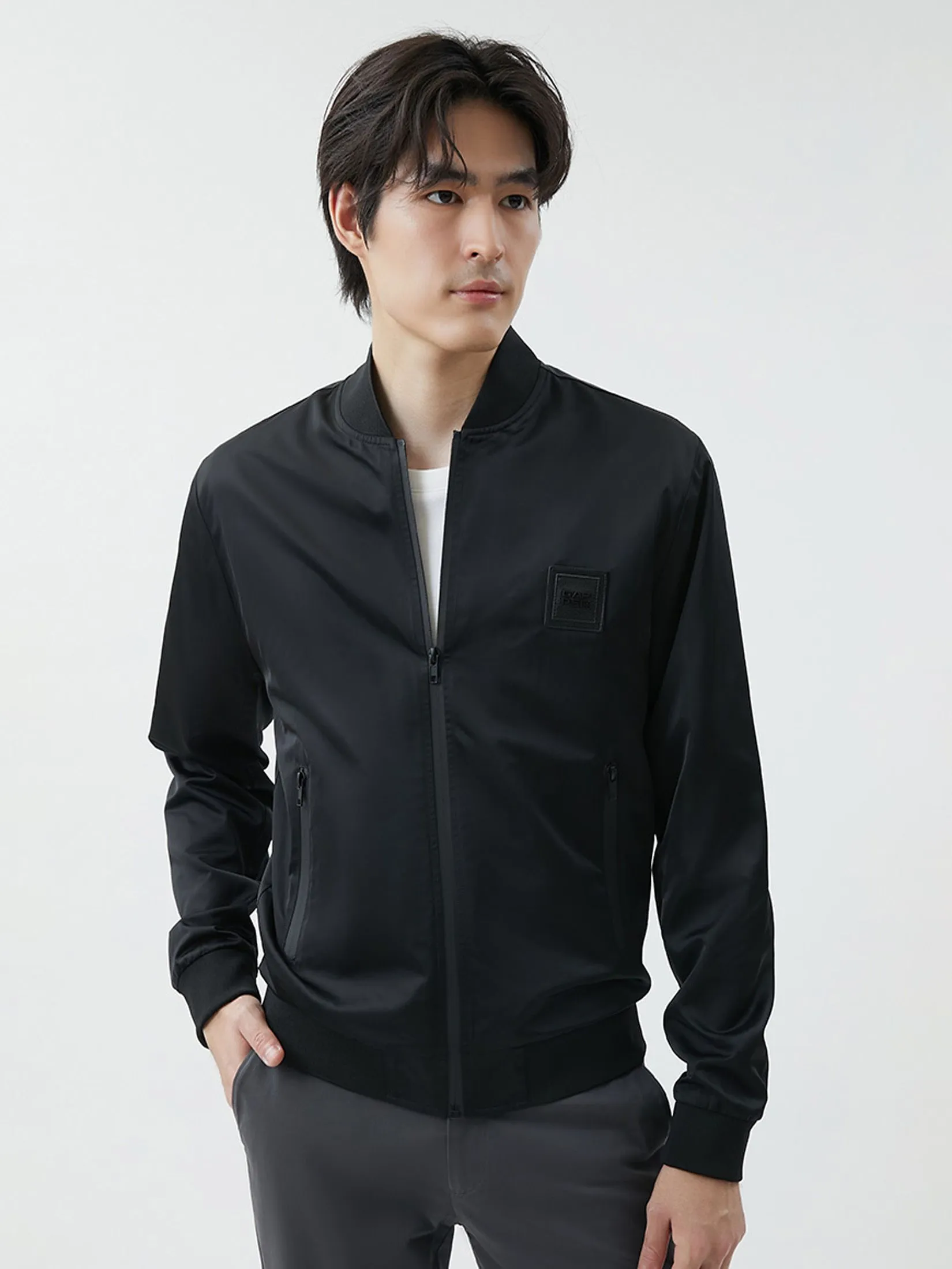 DAPPER DAPPER Nylon Bomber Jacket Black DAPPER DAPPER Nylon Bomber Jacket Black