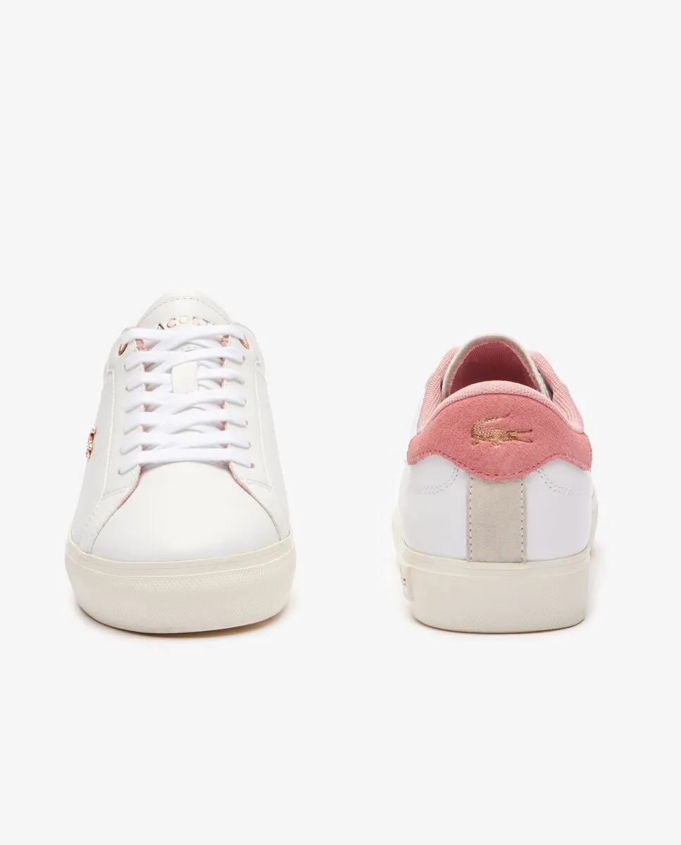 LACOSTE White Women’s Powercourt Leather Trainers LACOSTE White Women’s Powercourt Leather Trainers