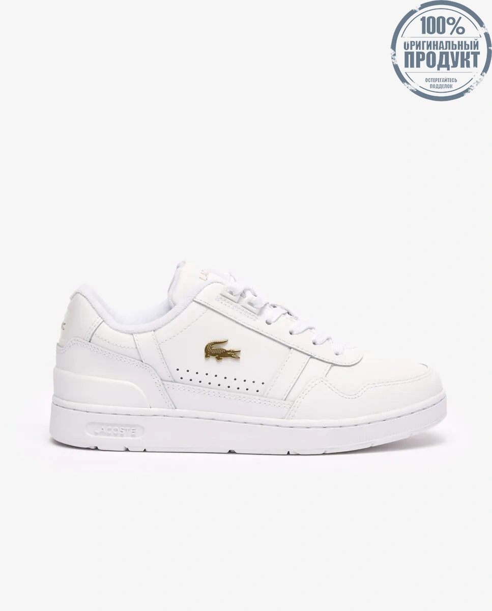 LACOSTE Women’s T-Clip Leather Trainers White LACOSTE Women’s T-Clip Leather Trainers White