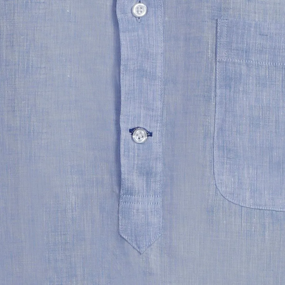 BROWNE & CO. Blue Linen Long Sleeves Shirt BROWNE & CO. Blue Linen Long Sleeves Shirt