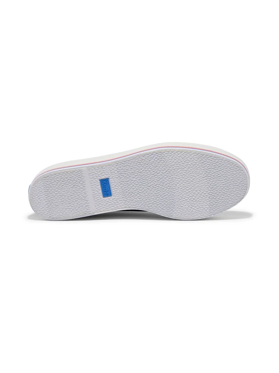 KEDS Women Triple Up Canvas Bottom Foxing Stripe Blue KEDS Women Triple Up Canvas Bottom Foxing Stripe Blue