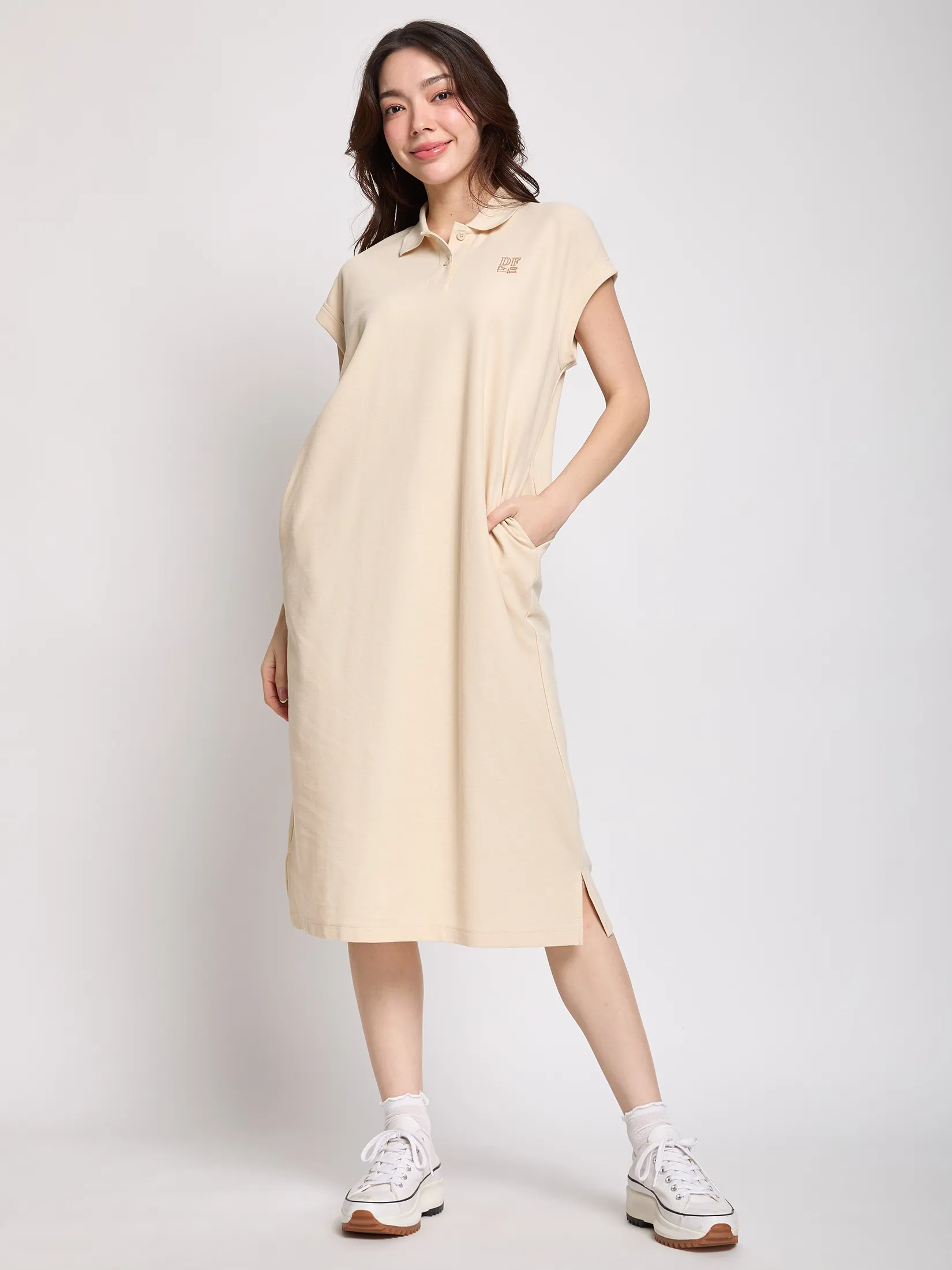 DEFRY 01 Women Dress Short Sleeves Collar Neck DEFRY 01 Women Dress Short Sleeves Collar Neck