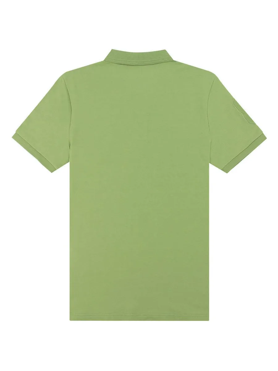 GIORDANO Men's Slim Fit 3D Lion Embroidery Polo Palm Green GIORDANO Men's Slim Fit 3D Lion Embroidery Polo Palm Green
