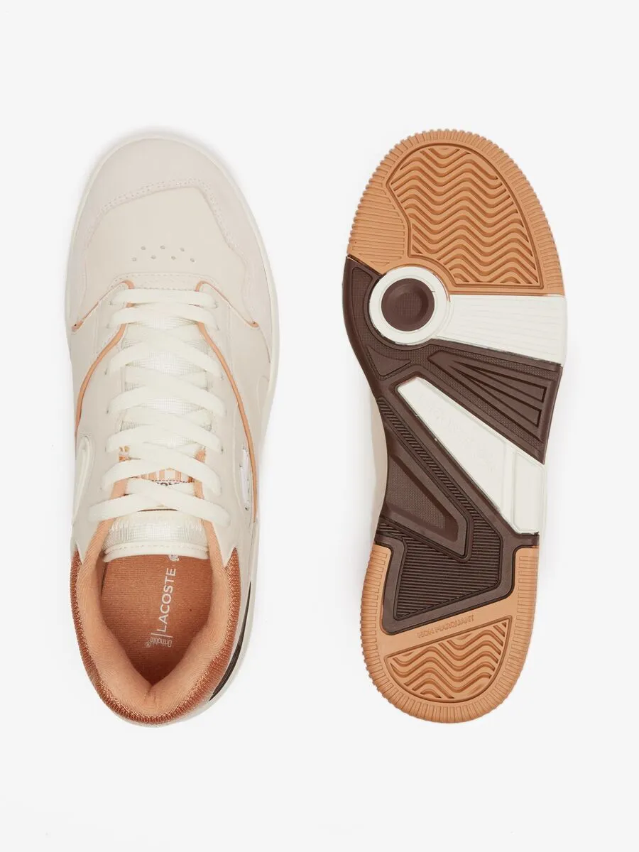 LACOSTE White Men’s Lineshot Contrasted Accent Leather Trainers LACOSTE White Men’s Lineshot Contrasted Accent Leather Trainers