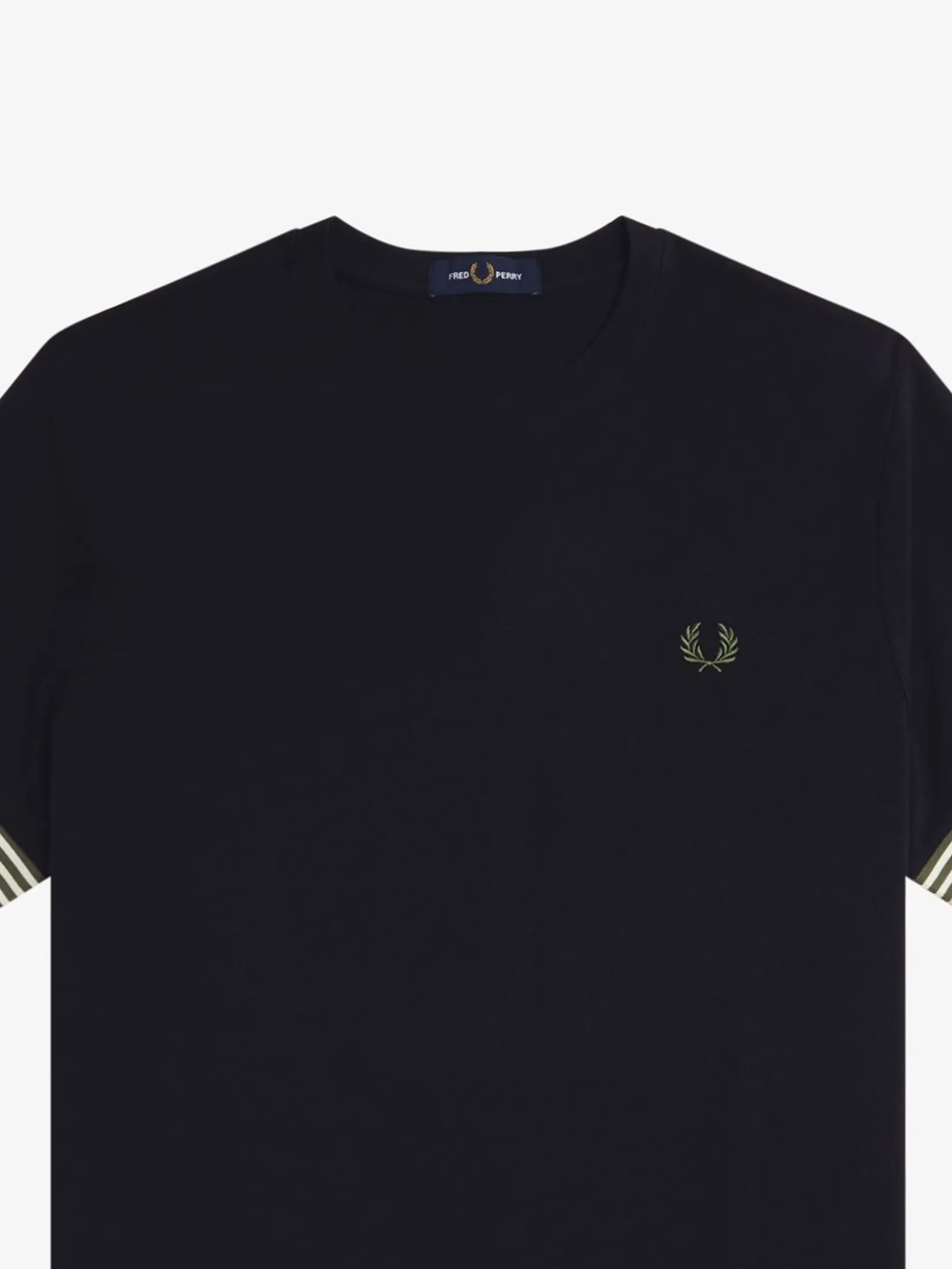 Fred Perry Men STRIPED CUFF T-SHIRT   Black Fred Perry Men STRIPED CUFF T-SHIRT   Black