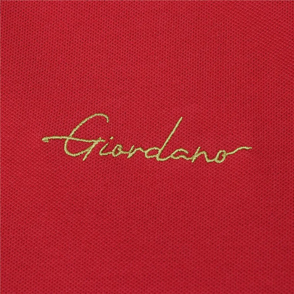 GIORDANO Red Men's Solid Polo GIORDANO Red Men's Solid Polo