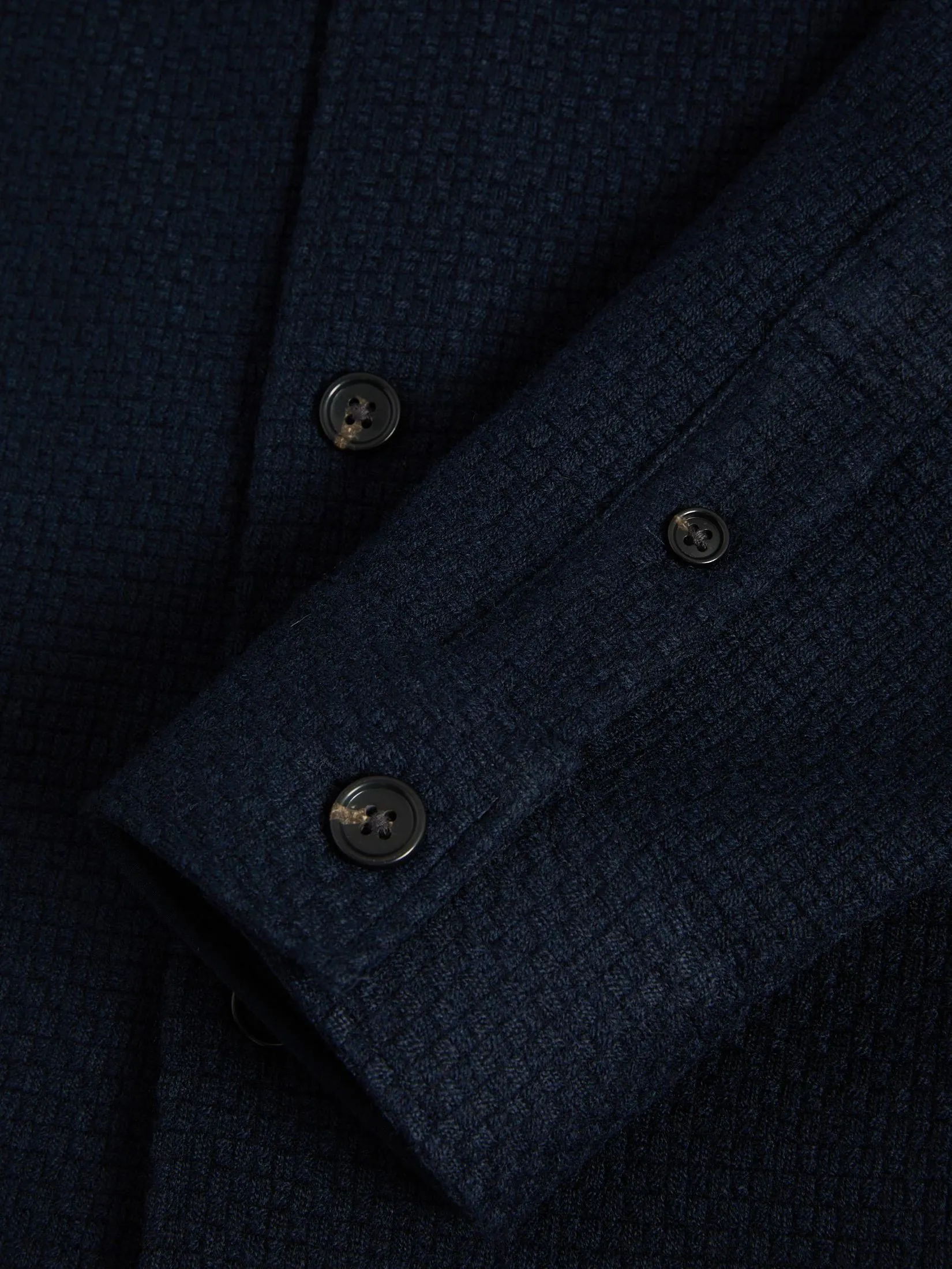 MARKS & SPENCER Men Shirt Waffle Overshirt Navy Mix MARKS & SPENCER Men Shirt Waffle Overshirt Navy Mix