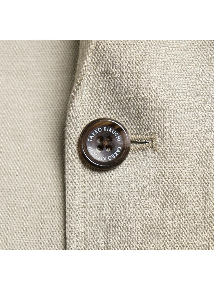 TAKEO KIKUCHI MEN BEIGE ECO DENIM STRETCH BLAZER TAKEO KIKUCHI MEN BEIGE ECO DENIM STRETCH BLAZER