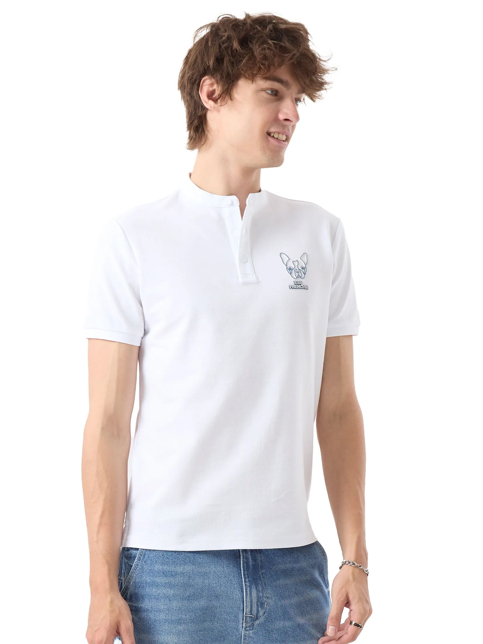 ESP Frenchie Polo Shirt Men White ESP Frenchie Polo Shirt Men White