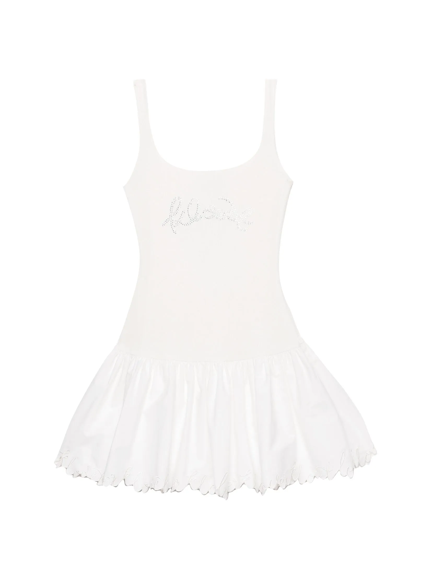 KLOSET (SS25) Women Kloset Flared-Hem Dress White KLOSET (SS25) Women Kloset Flared-Hem Dress White