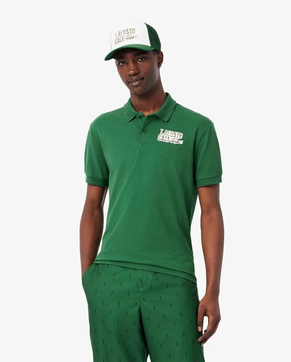 LACOSTE Relaxed Fit Mini-Piqu  Golf Polo Shirt Green LACOSTE Relaxed Fit Mini-Piqu  Golf Polo Shirt Green