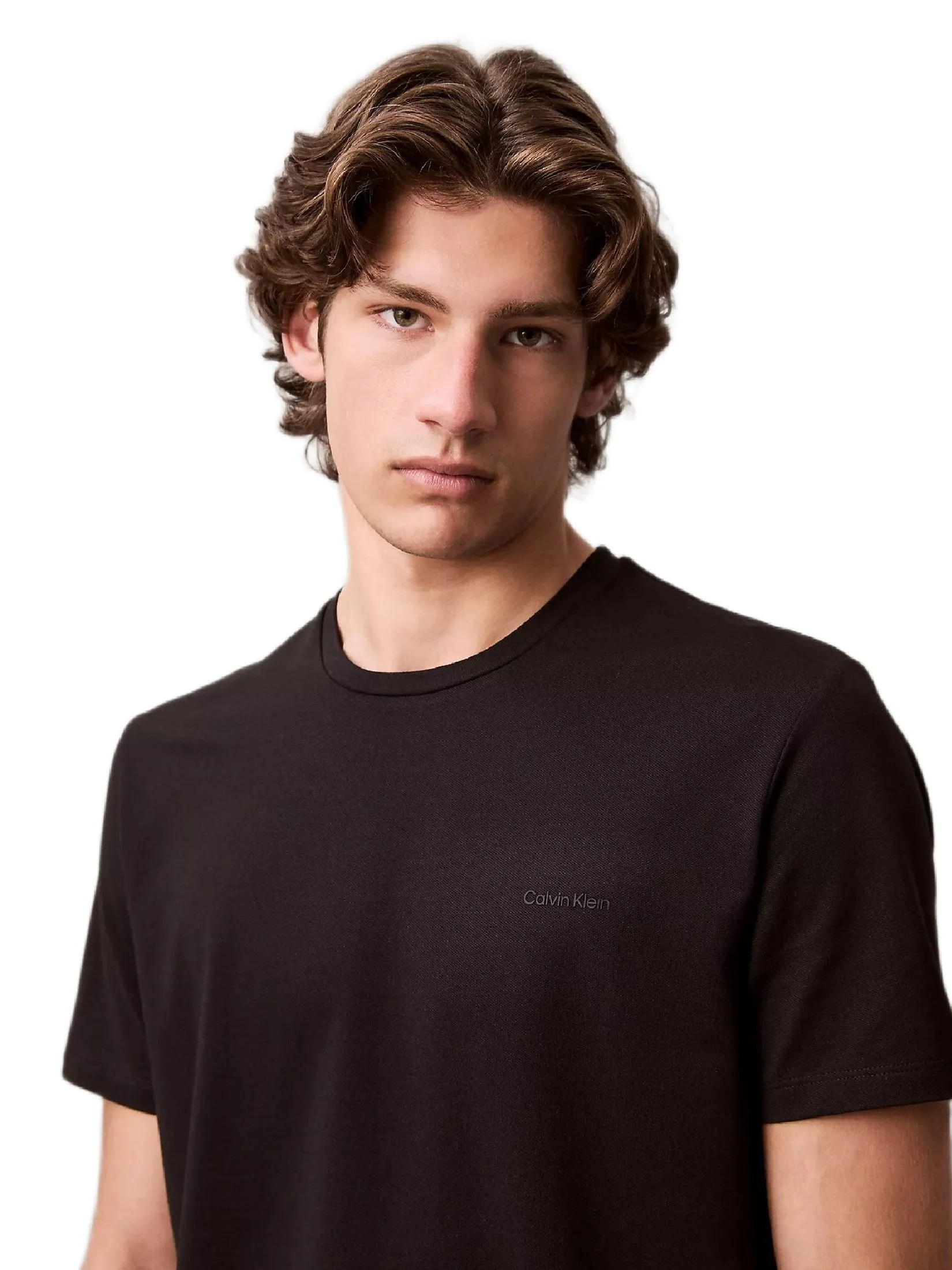 CALVIN KLEIN Men's Tech Pique T-Shirt Black CALVIN KLEIN Men's Tech Pique T-Shirt Black