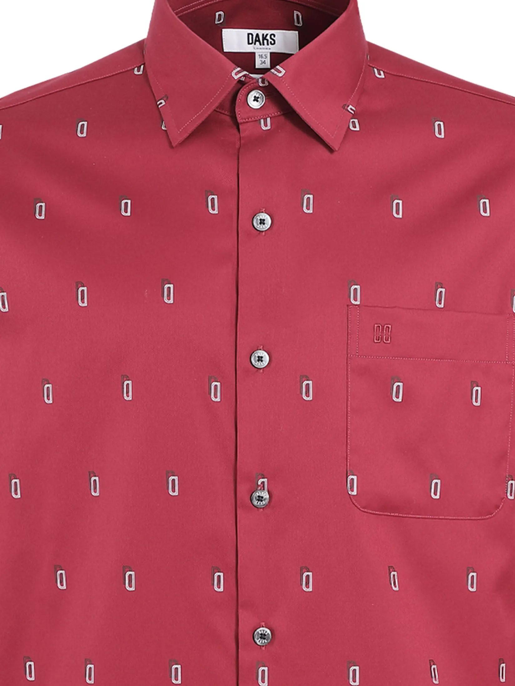 DAKS MEN Long Sleeve Shirt Smart Fit Red DAKS MEN Long Sleeve Shirt Smart Fit Red