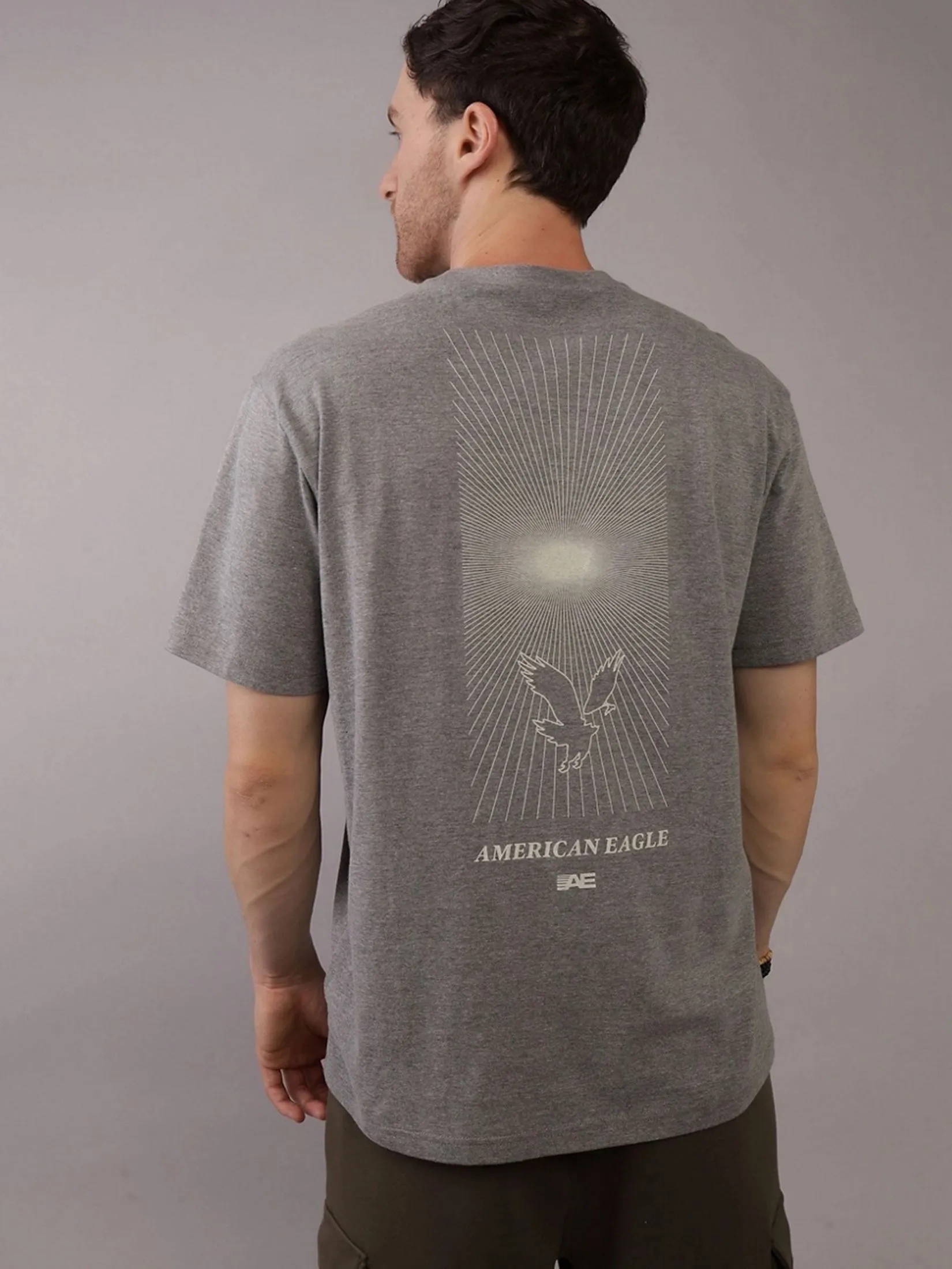 American Eagle MEN G SS BTS2 ACTIVE SET IN TEE- CVC + SERIOUSLY SOFT WASH 006 HEATHER GRAY American Eagle MEN G SS BTS2 ACTIVE SET IN TEE- CVC + SERIOUSLY SOFT WASH 006 HEATHER GRAY