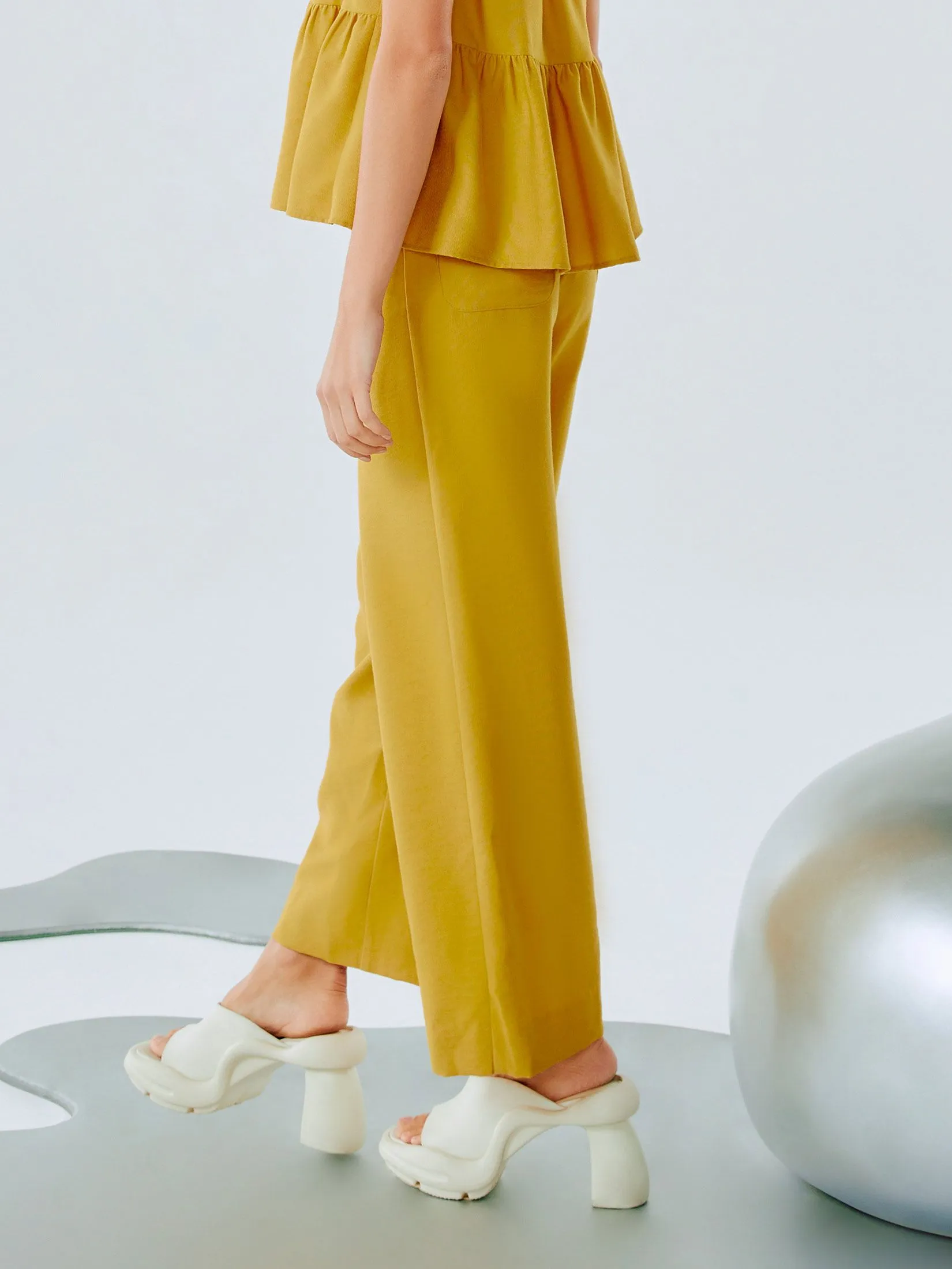 Shaka Woman Pants Corduroy  Yellow Shaka Woman Pants Corduroy  Yellow