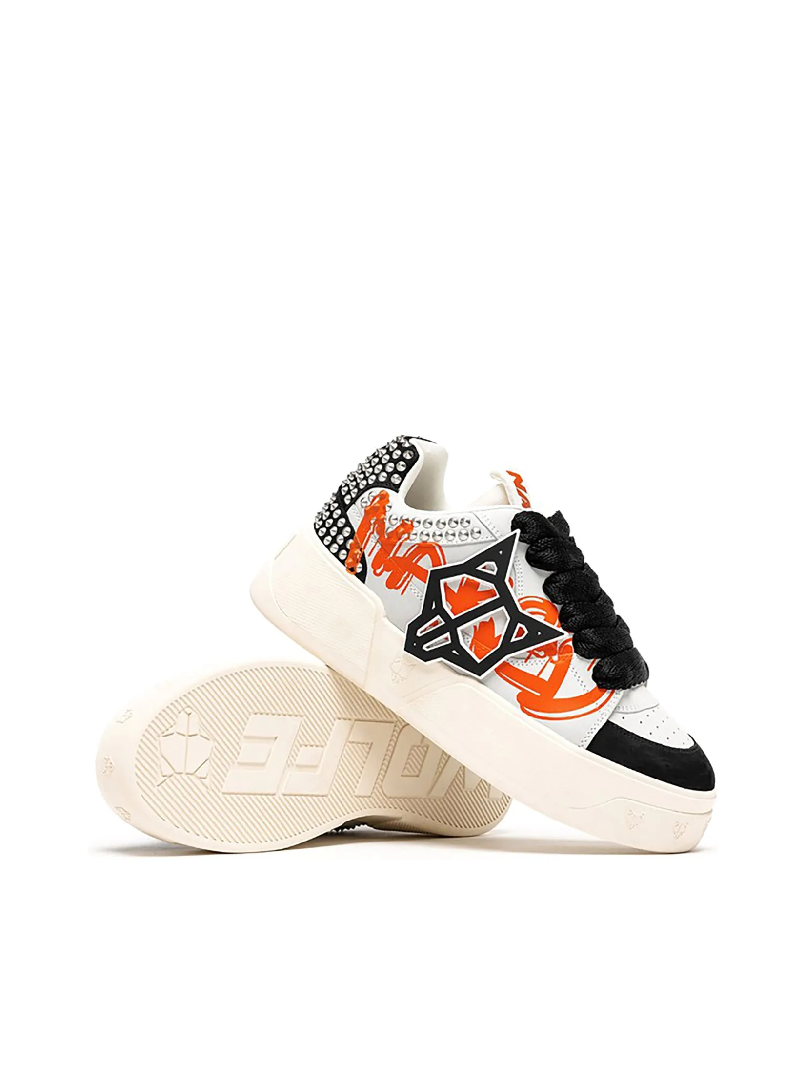 NAKED WOLFE Men Sneakers Kosa Graffiti Black/White NAKED WOLFE Men Sneakers Kosa Graffiti Black/White