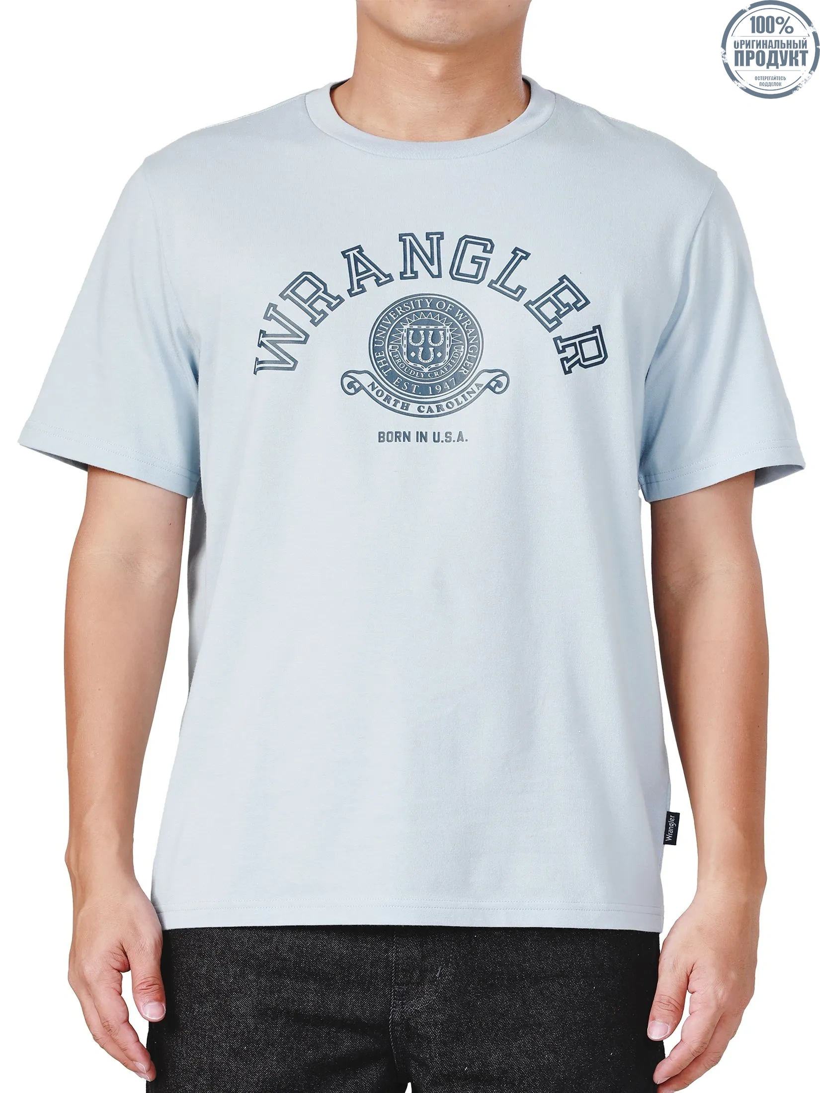 WRANGLER Men's Tee Short Sleeve Regular Fit Blue WRANGLER Men's Tee Short Sleeve Regular Fit Blue