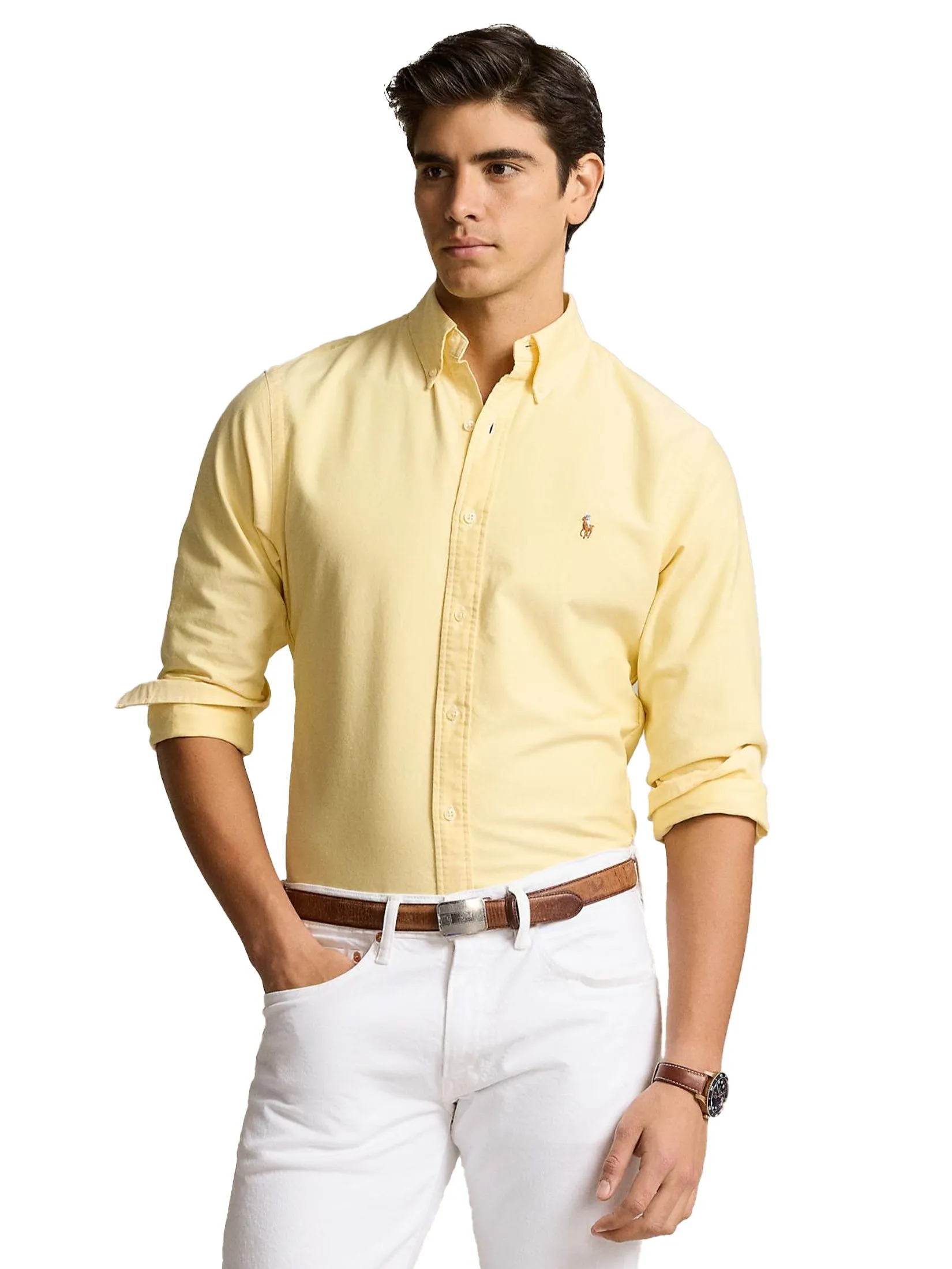 POLO RALPH LAUREN Men Shirt-Custom Fit Oxford Shirt MNPOWOV16823593-Yellow POLO RALPH LAUREN Men Shirt-Custom Fit Oxford Shirt MNPOWOV16823593-Yellow