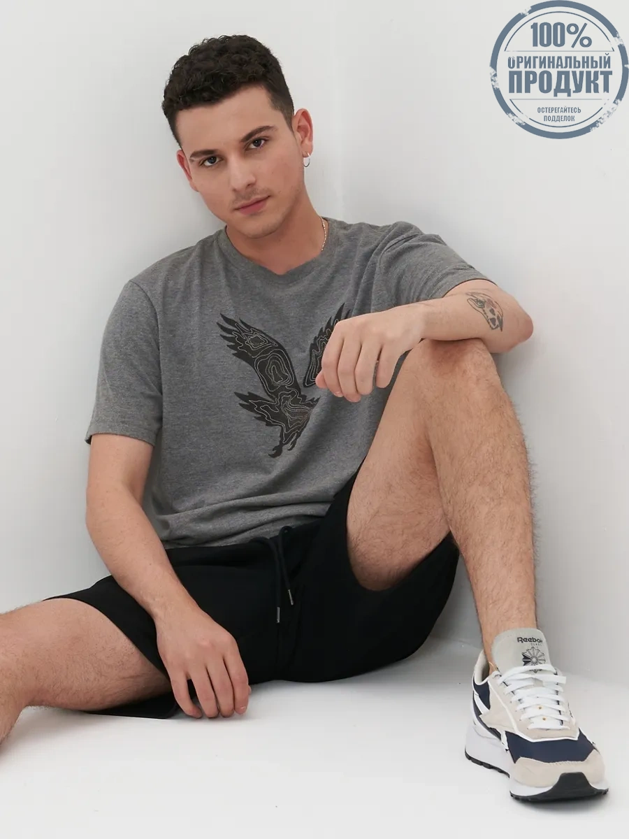 American Eagle MEN G SS SET IN TEE- HTHR + SERIOUSLY SOFT 012 MEDIUM HEATHER GRAY American Eagle MEN G SS SET IN TEE- HTHR + SERIOUSLY SOFT 012 MEDIUM HEATHER GRAY