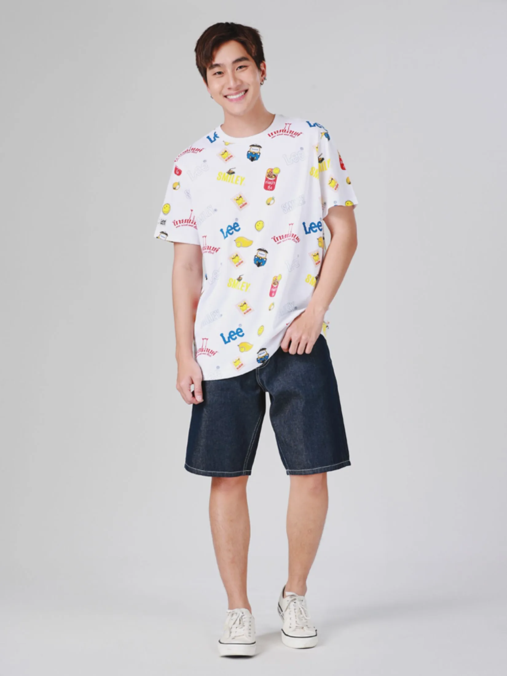 LEE Men's Tee Short Sleeve Lee Smiley Collection Comfort Fit White LEE Men's Tee Short Sleeve Lee Smiley Collection Comfort Fit White