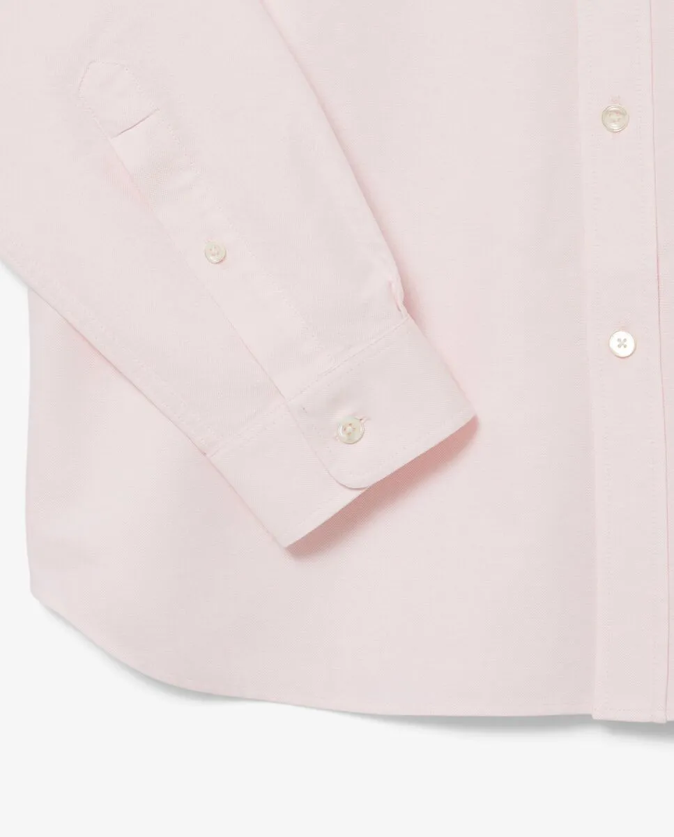 LACOSTE Regular Fit Long Sleeved Oxford Shirt Pink LACOSTE Regular Fit Long Sleeved Oxford Shirt Pink