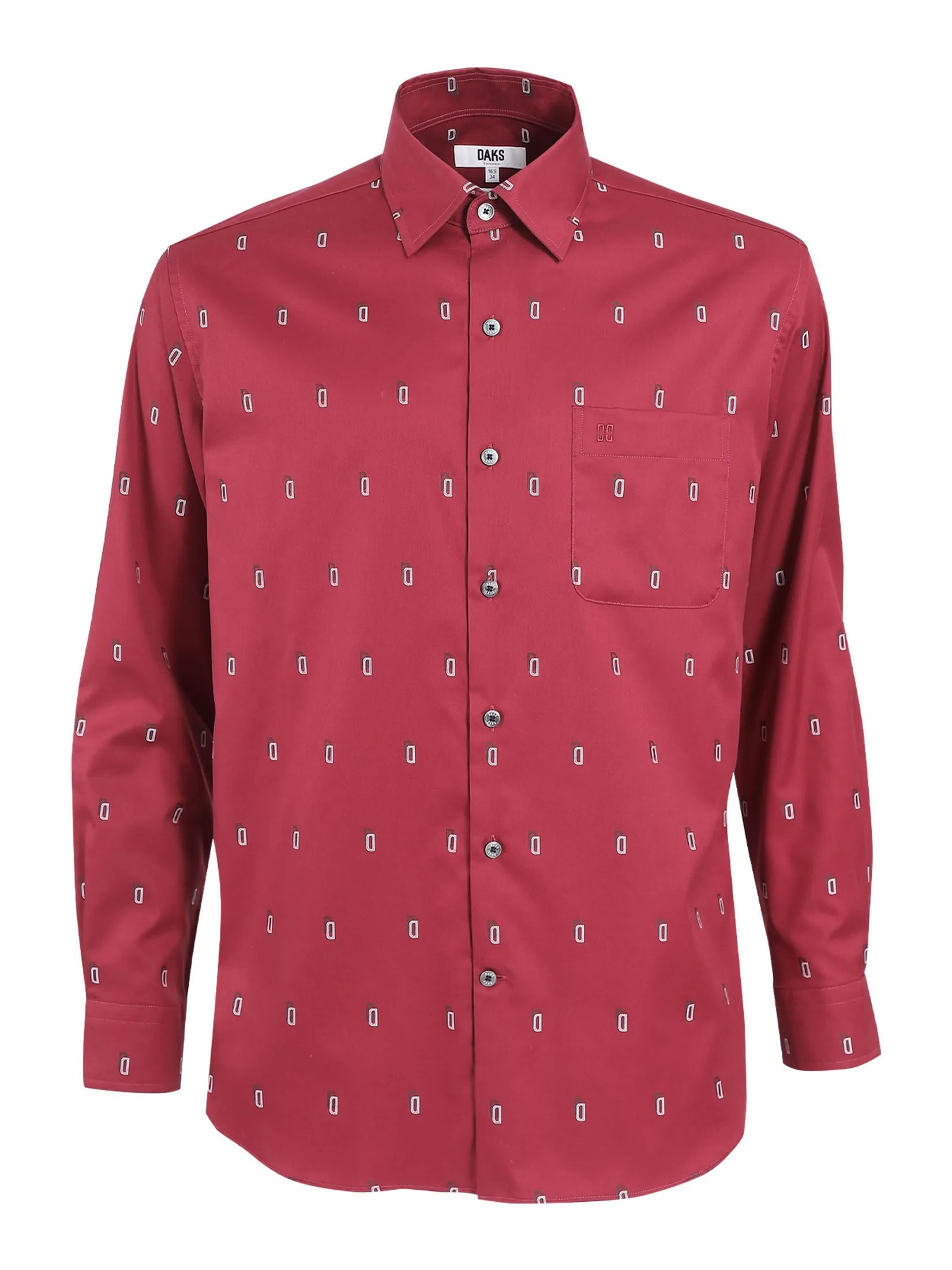 DAKS MEN Long Sleeve Shirt Smart Fit Red DAKS MEN Long Sleeve Shirt Smart Fit Red