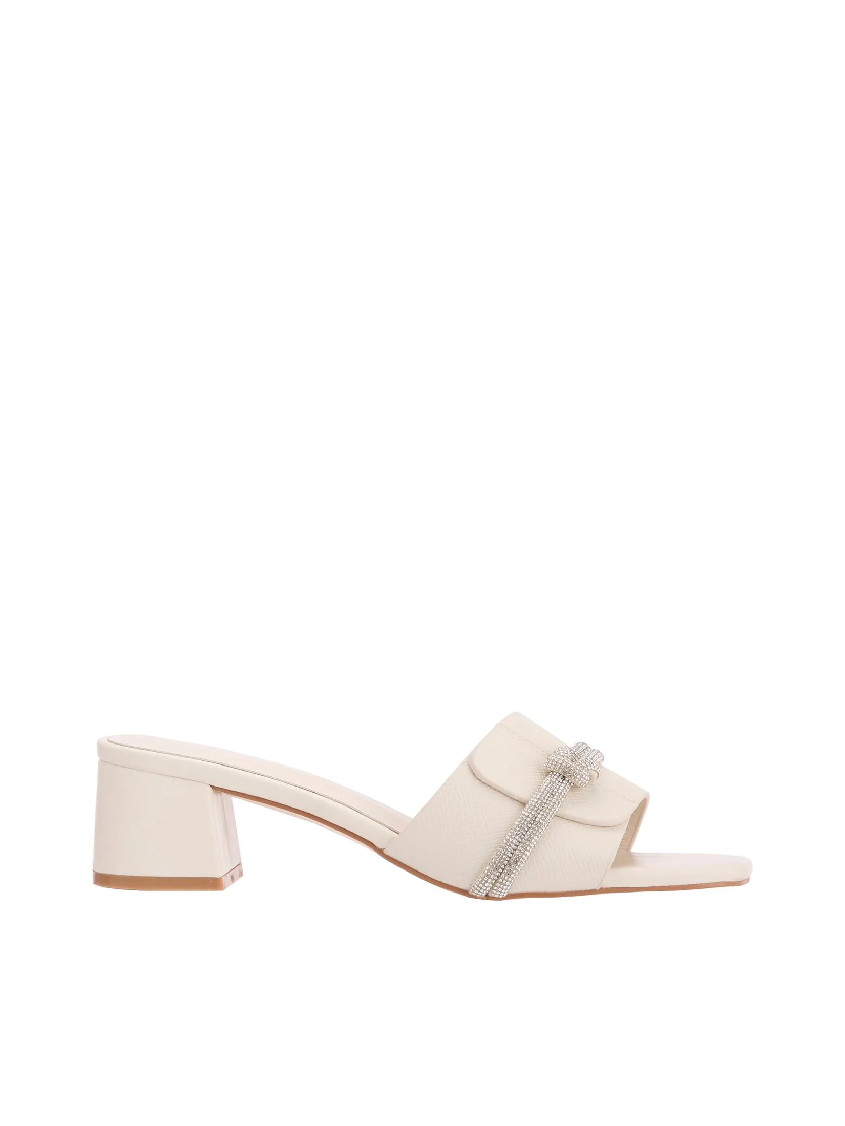 FOF Women Heels Strap Diamond Detail White FOF Women Heels Strap Diamond Detail White